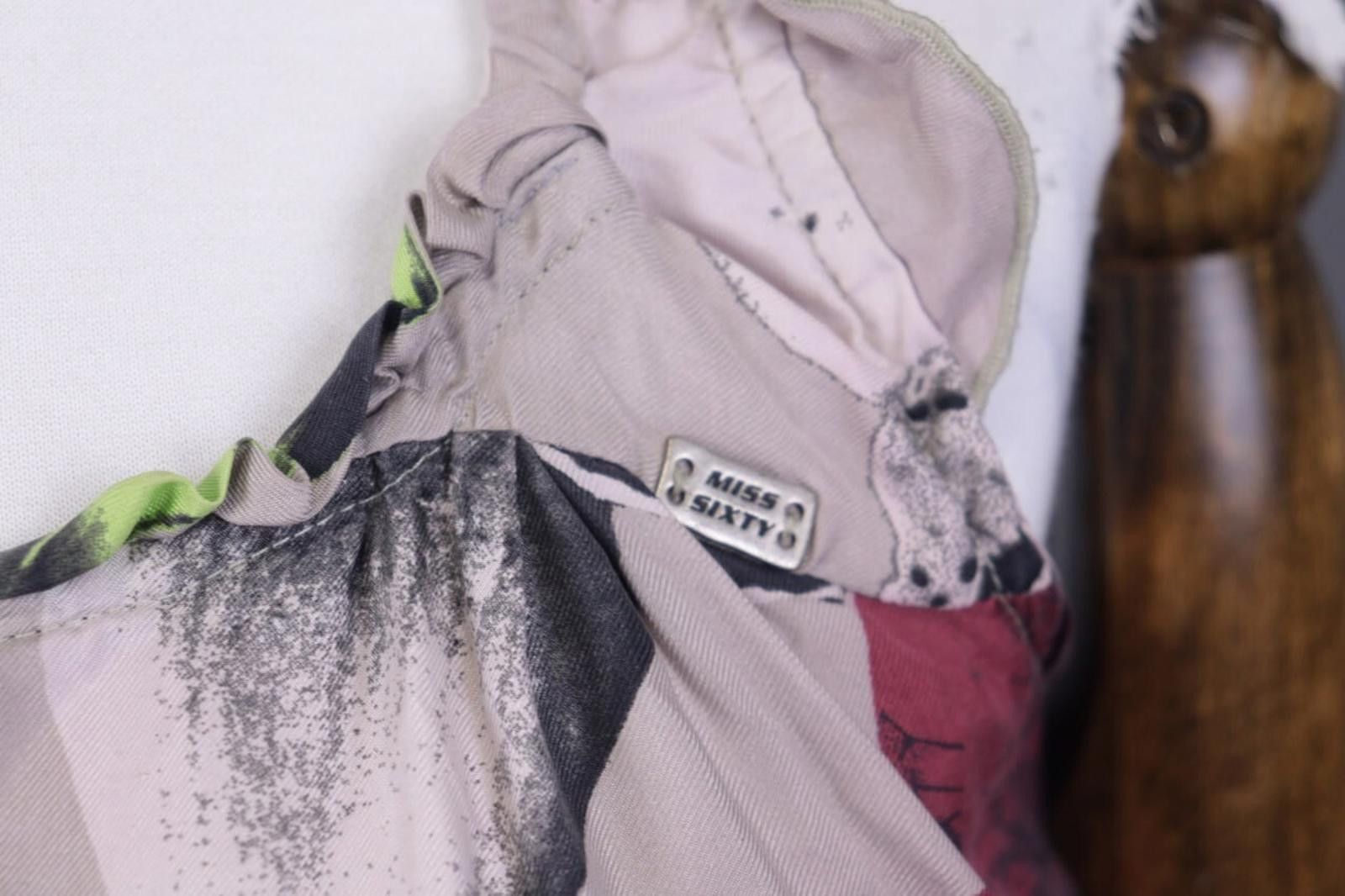 Designer Miss Sixty Gray Floral Sleeveless Summer Tunic Dress S Size S / US 4 / IT 40 - 4 Thumbnail