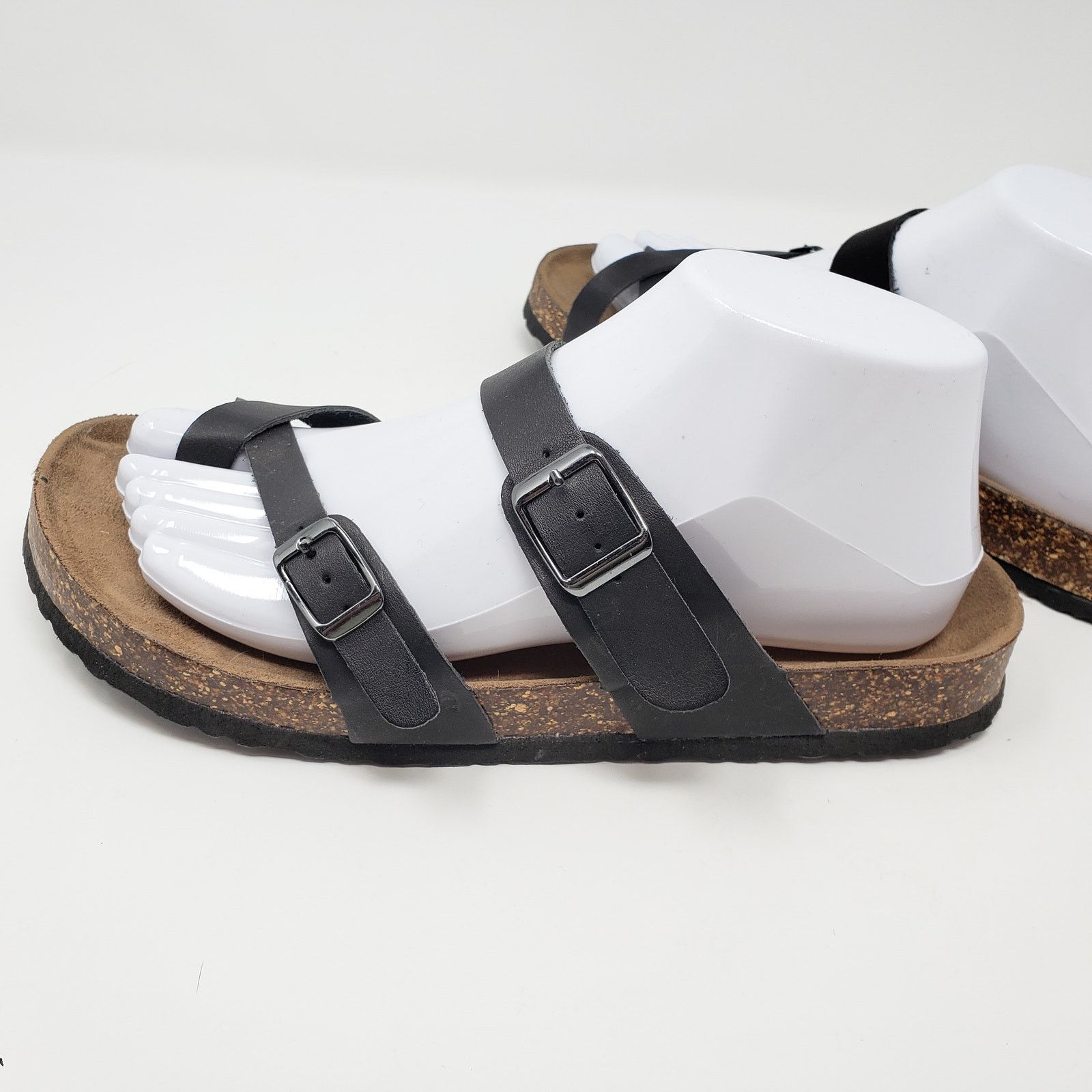 Other Outwoods 2-Strap Black Strappy Buckle Flat Slip-On Sandals 9 Size US 9 / IT 39 - 4 Thumbnail