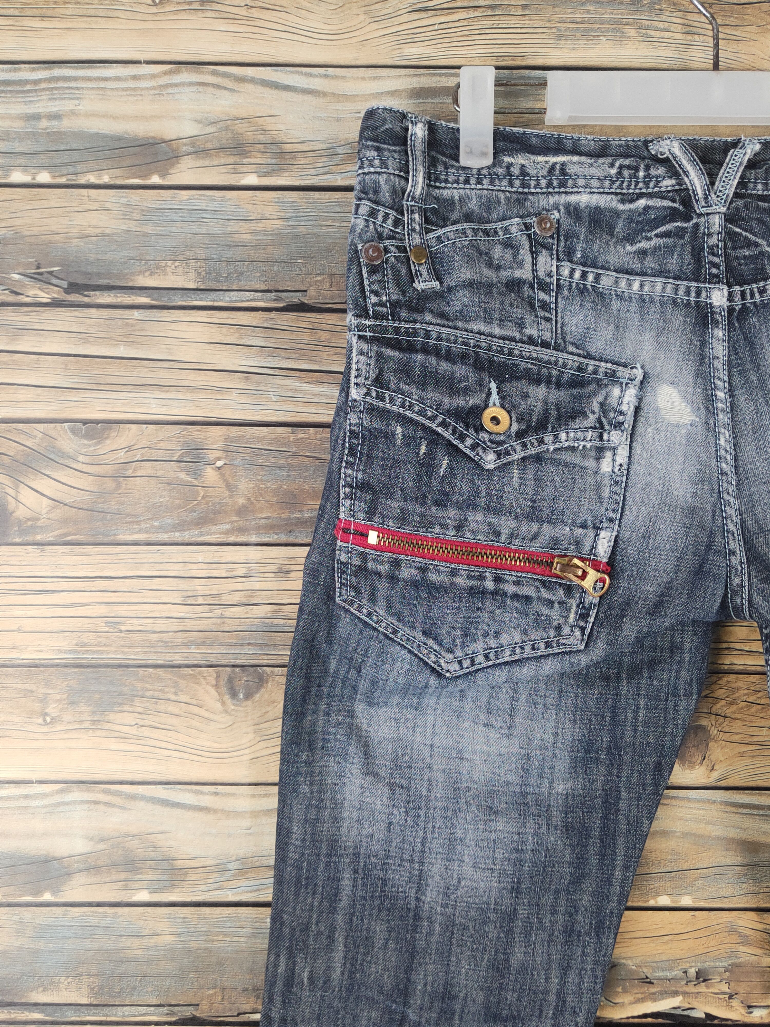 semanticdesign DL Semanticdesign Dark Blue Distressed Ripped Jeans #46-012 Size US 32 / EU 48 - 8 Thumbnail