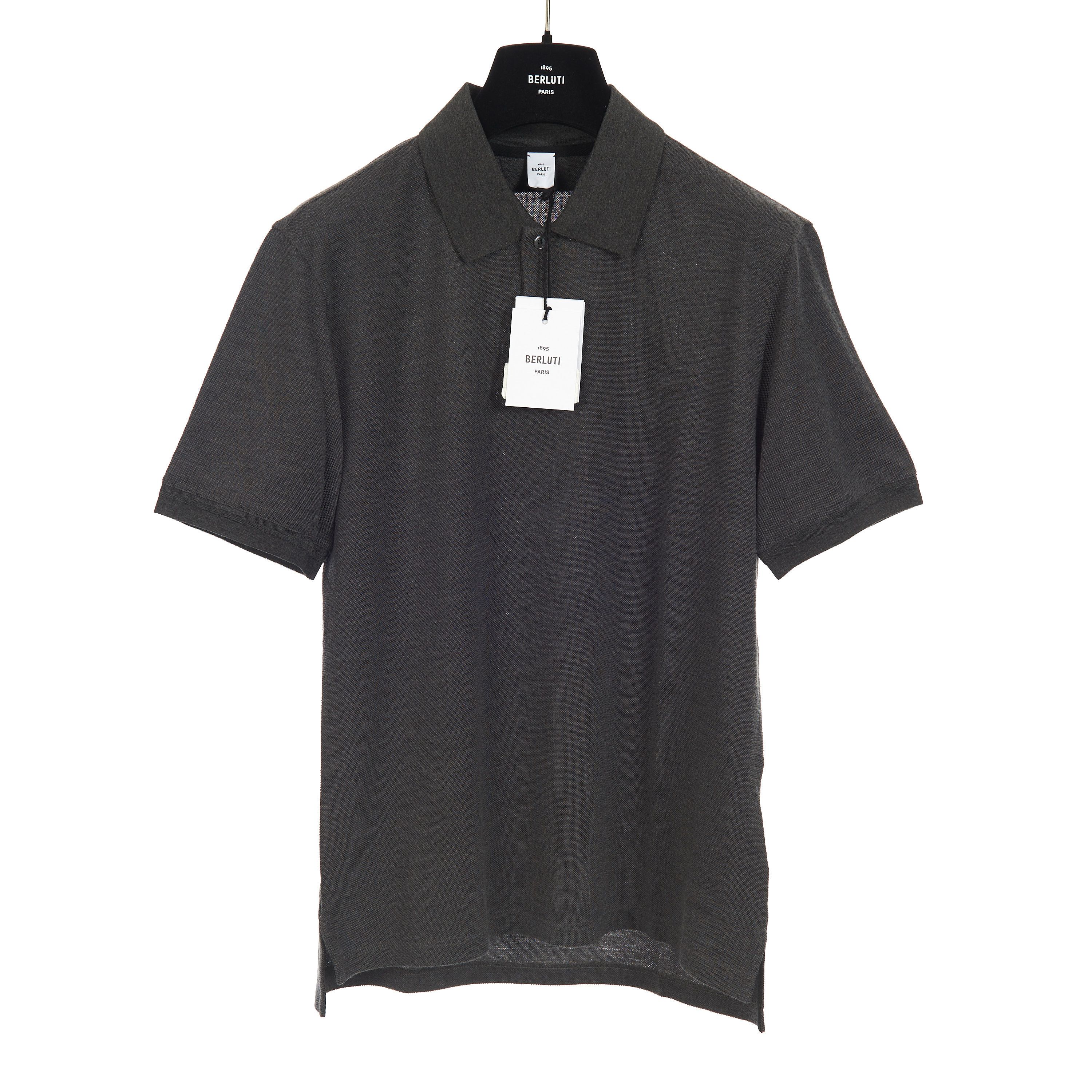 Berluti Polo Shirt With Leather Detail, Mulberry Silk & Wool Size US S / EU 44-46 / 1 - 1 Thumbnail