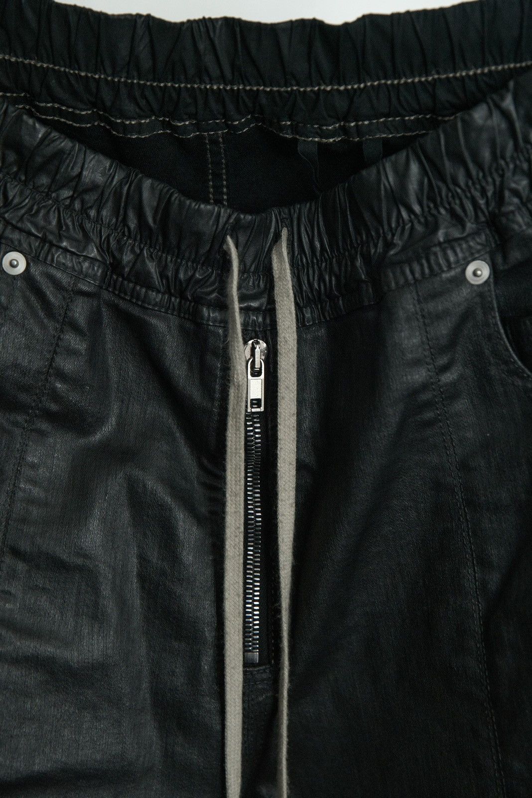 Rick Owens DRKSHDW slit cut waxed pants