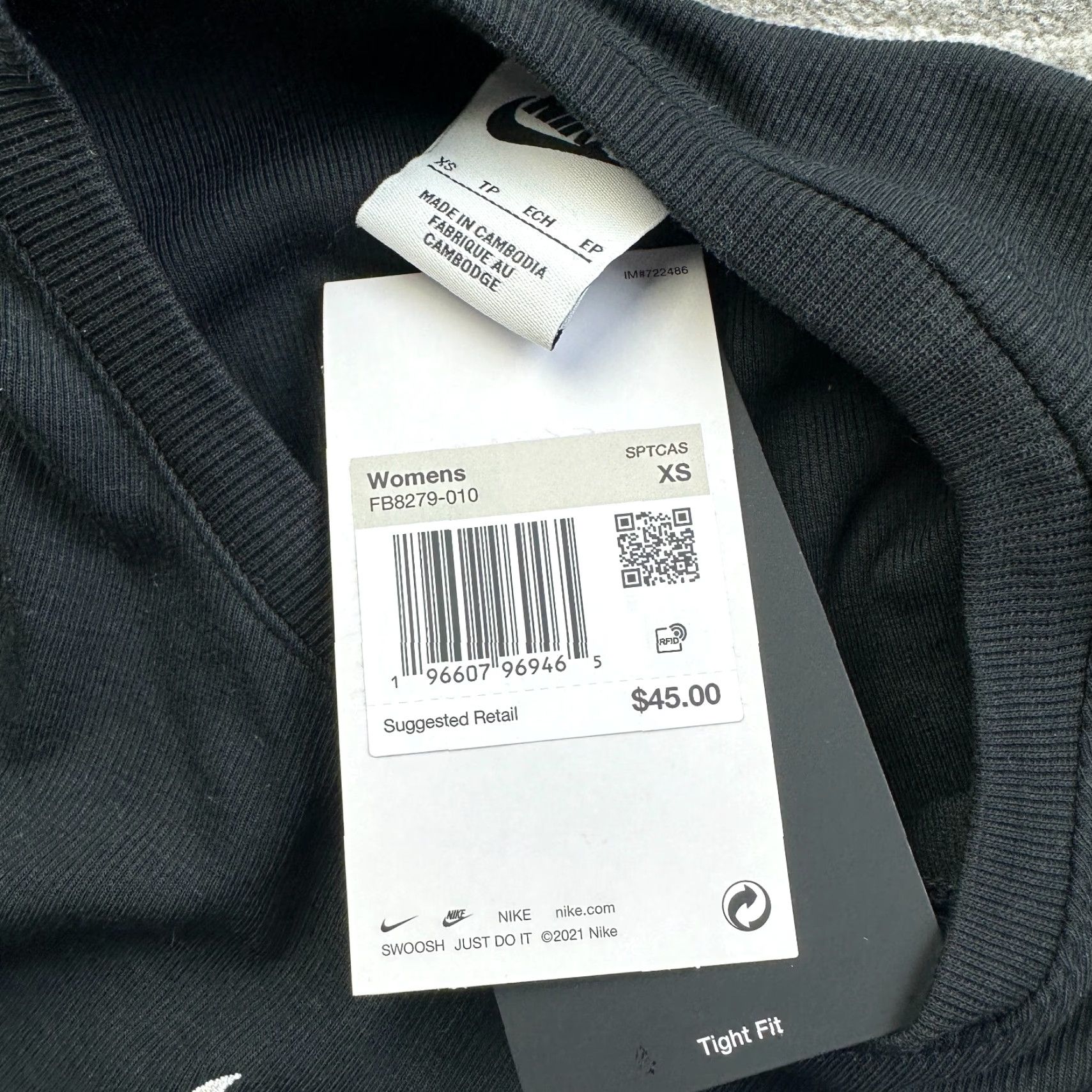Nike Nike Shirt Womens XS Essentials Ribbed Cropped Tank Top Center Swoosh Black Size XS / US 0-2 / IT 36-38 - 5 Thumbnail