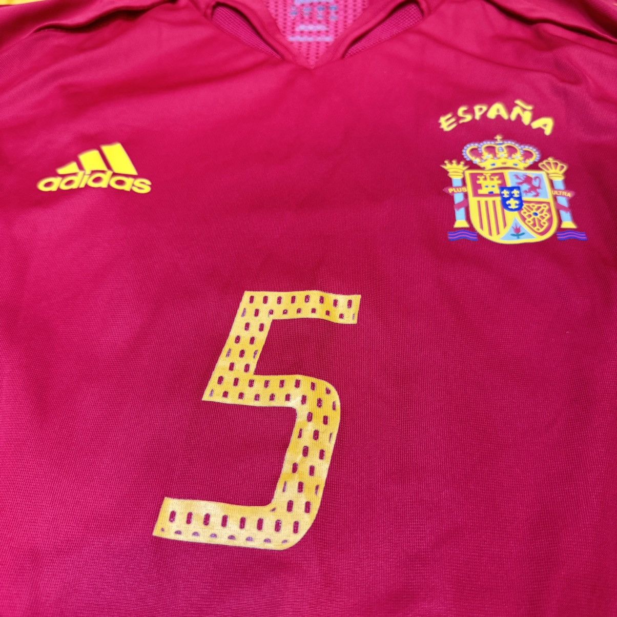 Adidas Spain 04/05 player issue home shirt #5 Puyol Size US L / EU 52-54 / 3 - 3 Thumbnail