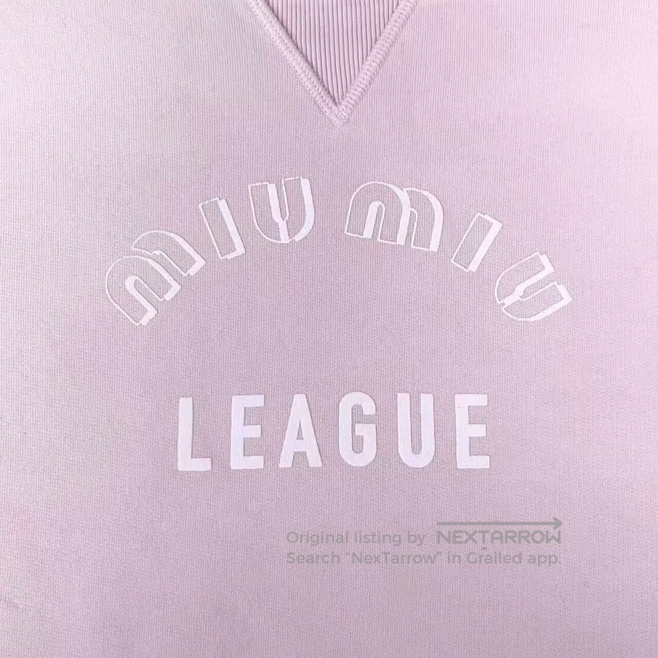 Miu Miu Miu Miu Pink Beaded Logo Sweatshirt. Size XS / US 0-2 / IT 36-38 - 4 Thumbnail