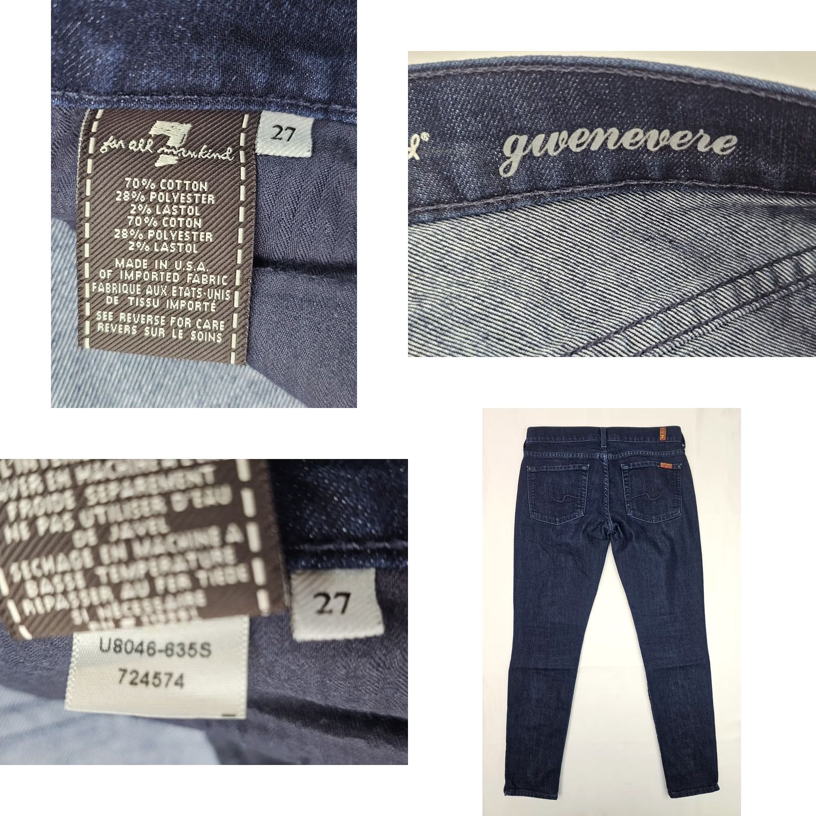 7 For All Mankind 7 For All Mankind Gwenevere Jeans Women 26 Slim Ankle Skinny Blue Stretch Denim EUC Zip Cuffs 5-Pocket Size 26 Womens Urban Vintage N/A Size 26" / US 2 / IT 38 - 8 Thumbnail