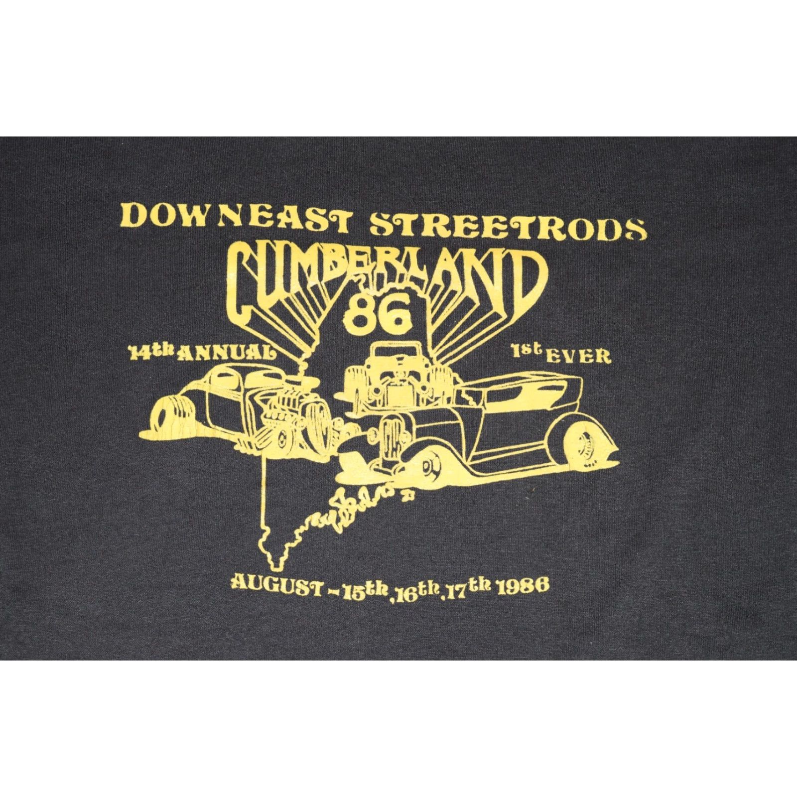 Vintage VINTAGE 1986 CUMBERLAND KENTUCKY STREET RODS GRAPHIC TEE BLACK ADULT LARGE Size US L / EU 52-54 / 3 - 2 Thumbnail