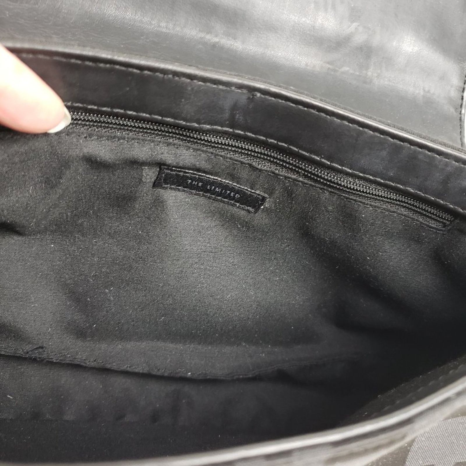Other The Limited Black Textured Silver-Tone Shoulder Bag Purse Size ONE SIZE - 10 Thumbnail