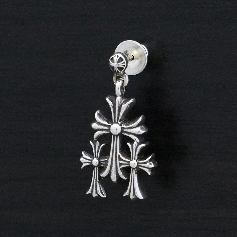 Chrome Hearts Cross Tail Drop Earring Silver - NOBLEMARS