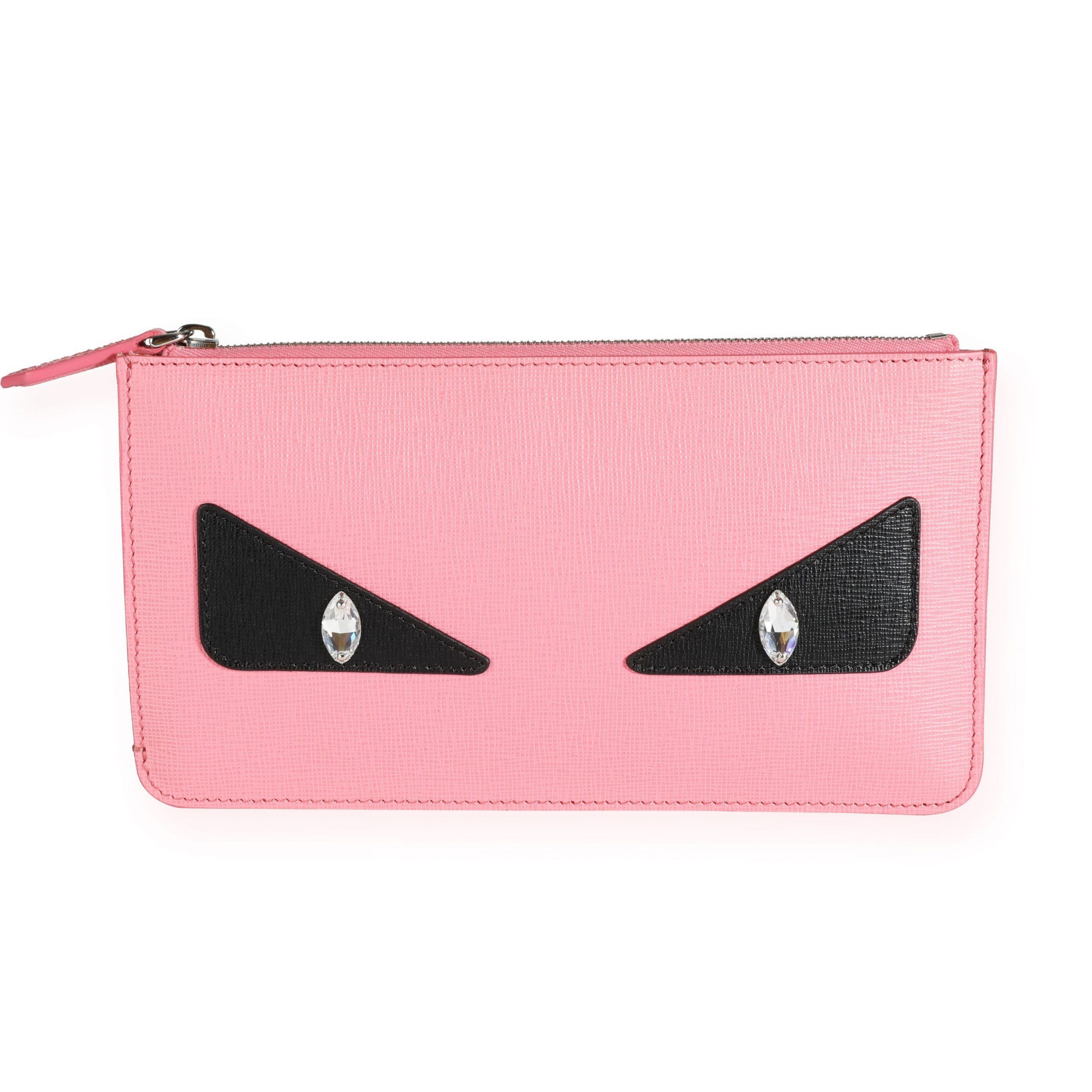 Fendi Pink Vitello Elite Monster Clutch