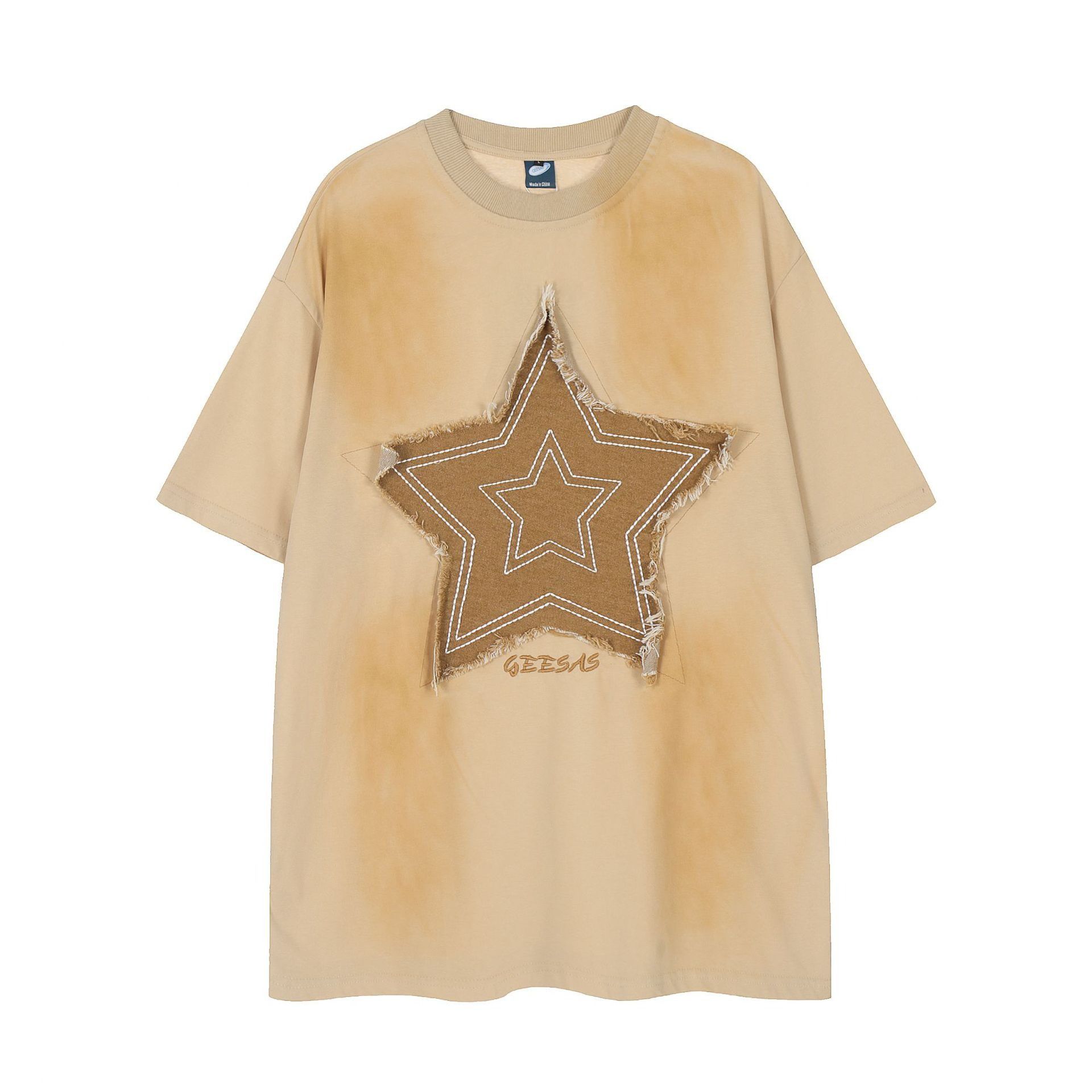 image of Tee Star Beige Graphic T Shirt, Men's (Size Medium)