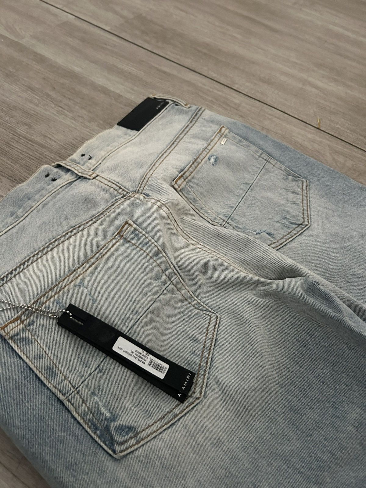 Amiri Amiri Logo Straight Jean Stone Indigo size 31 custom fitted Size US 31 - 6 Thumbnail