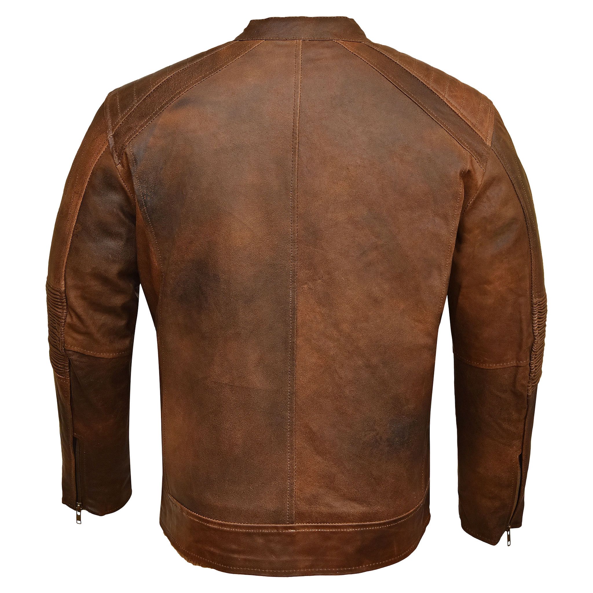 Other RIDERACT® Men's Leather Motorcycle Jacket Cafe Racer KRATOS Size US XS / EU 42 / 0 - 3 Thumbnail