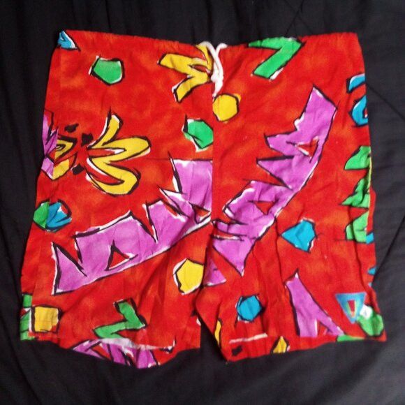 Other Vintage 90s Catchit Abstract Shorts Size 30" / US 8 / IT 44 - 1 Thumbnail