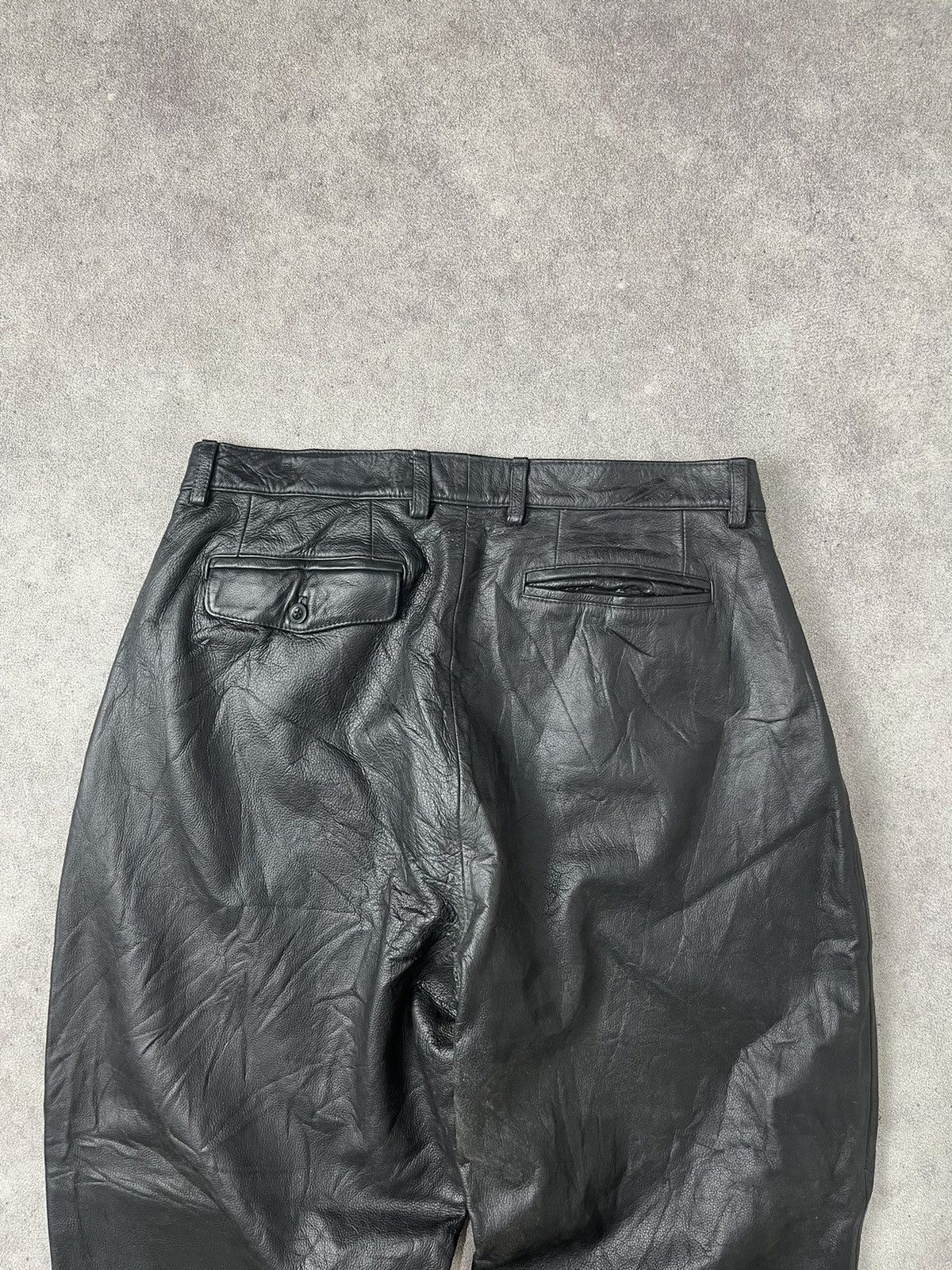 Vintage I garage uomo leather double tuck pants Size US 33 - 9 Thumbnail