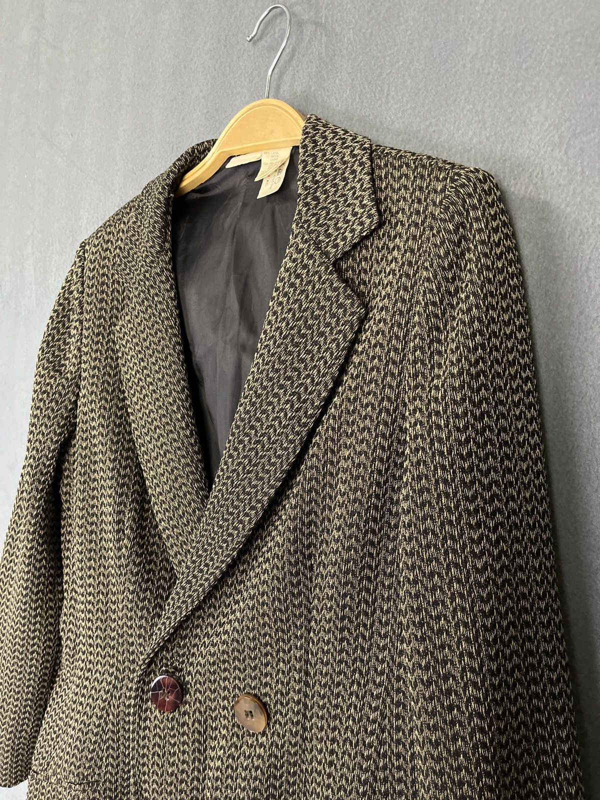 Krizia × Vintage Vintage Krizia Made in Italy Houndstooth Wool Jacket Size M / US 6-8 / IT 42-44 - 5 Thumbnail
