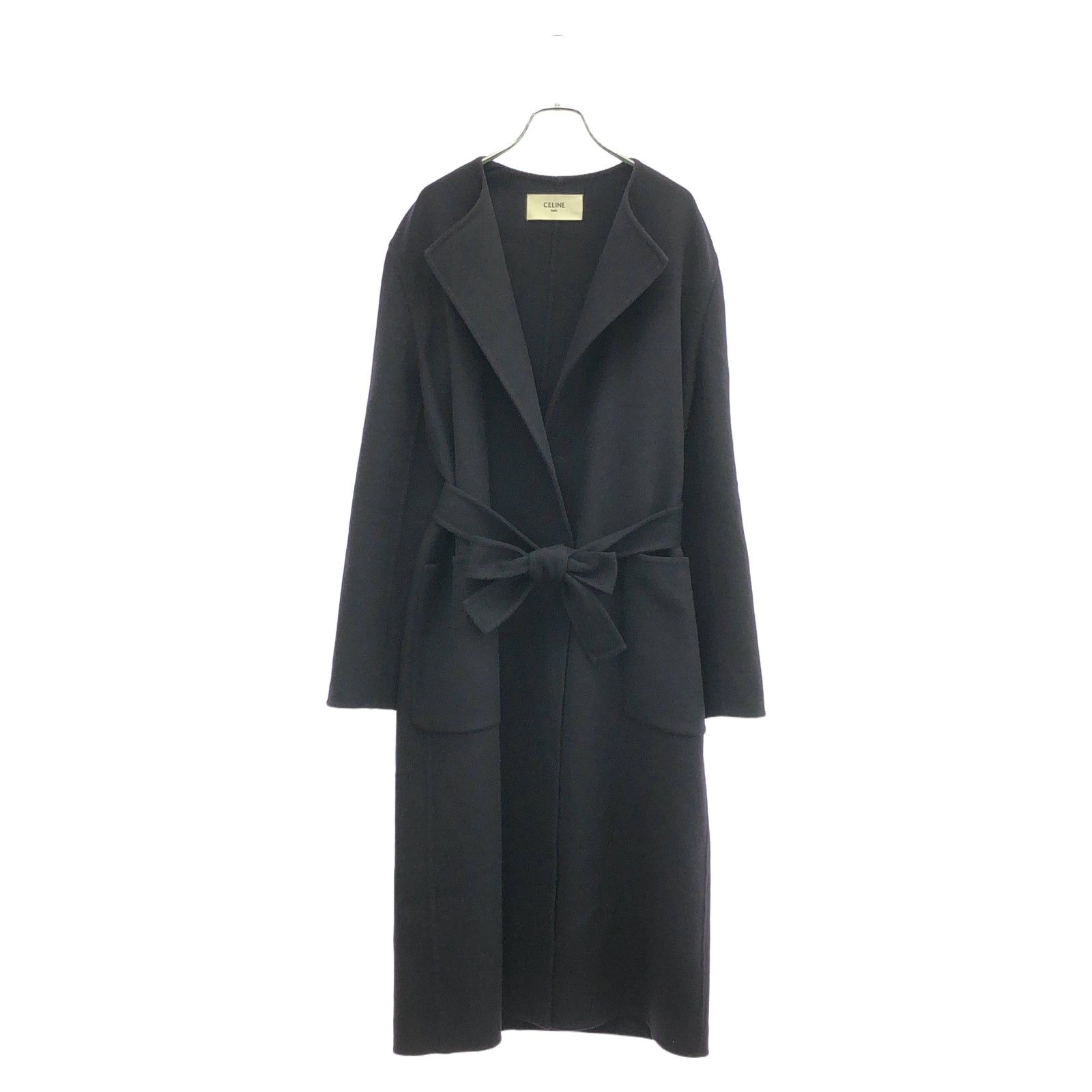 Celine Celine Cashmere Coat With Belt Navy Size ONE SIZE - 1 Thumbnail