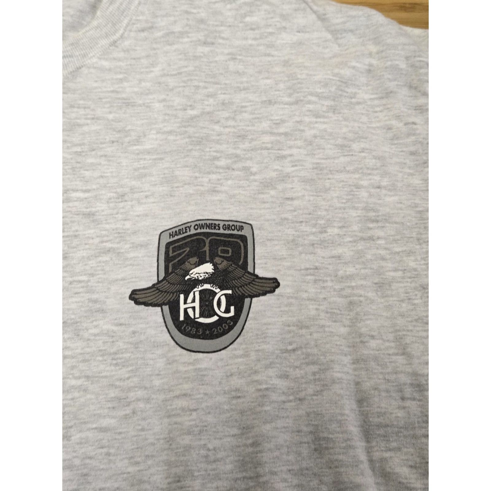 Hanes Harley Owners Group Shirt Mens XL Gray Black Hills Chapter Long Sleeve HOG Eagle Size US XL / EU 56 / 4 - 2 Thumbnail