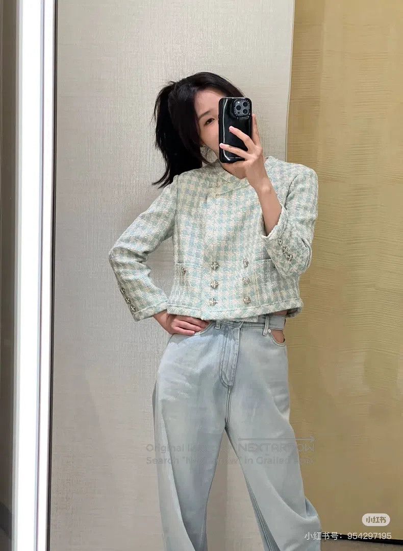 Chanel Chanel 23S spring and summer mint green double-breasted pl Size XS / US 0-2 / IT 36-38 - 8 Thumbnail