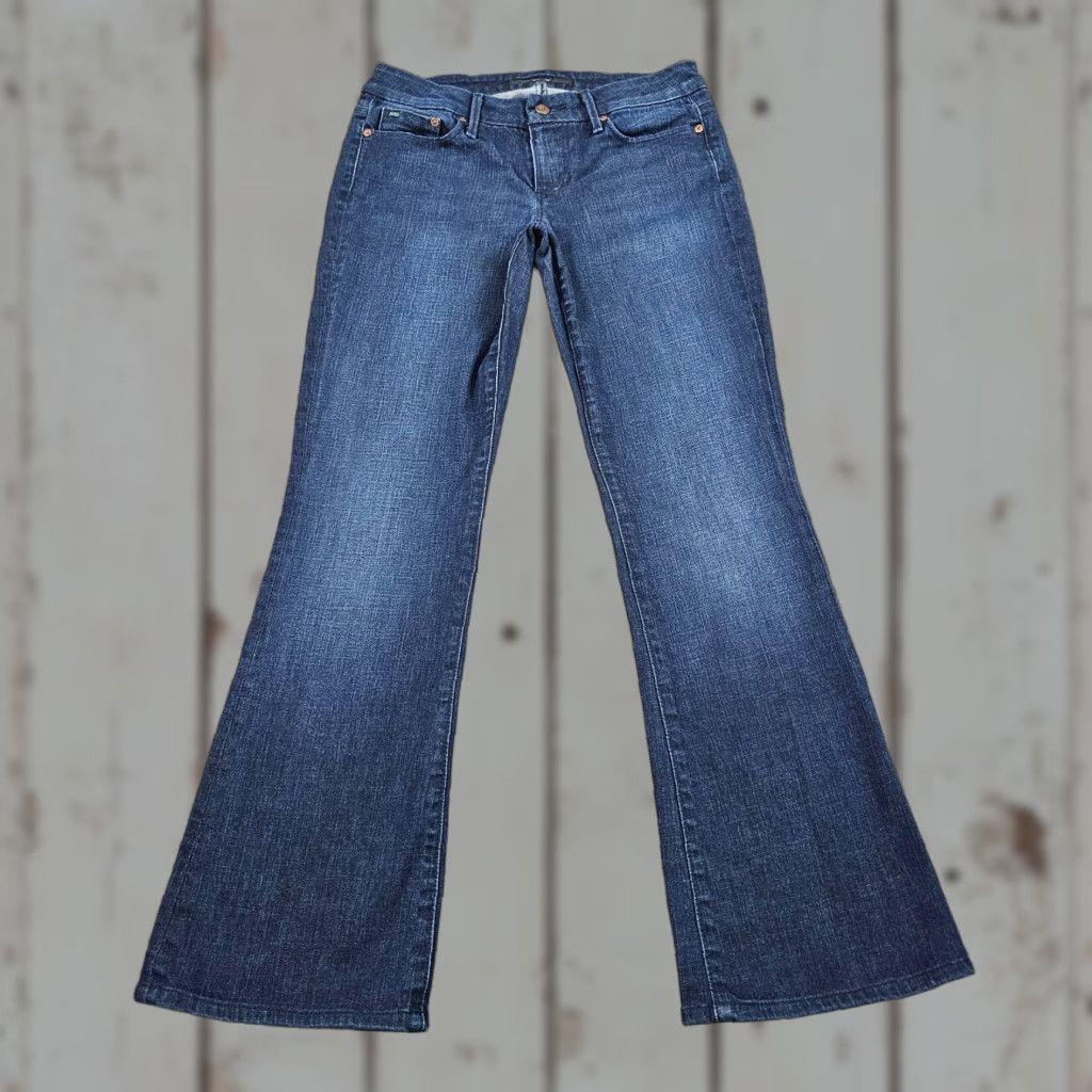 Vintage Joes Jeans Womens Jeans Flared Low Rise Dark Wash Stretch 29 28x31 Blue Cotton Denim Slim Rocker 90s Size 29" - 1 Thumbnail