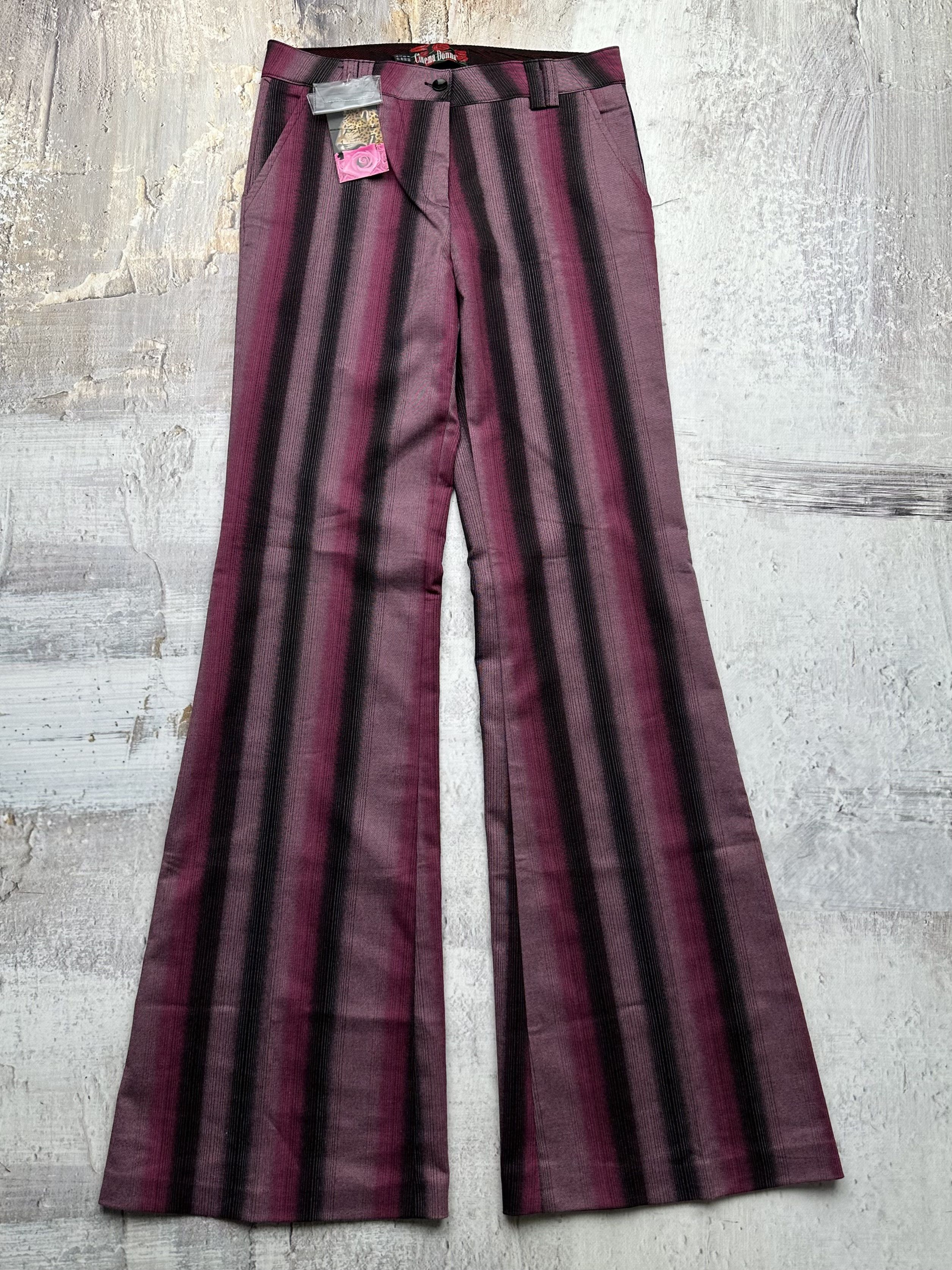 image of Avant Garde x Vintage Striped Flare Pants, Women's (Size 28)