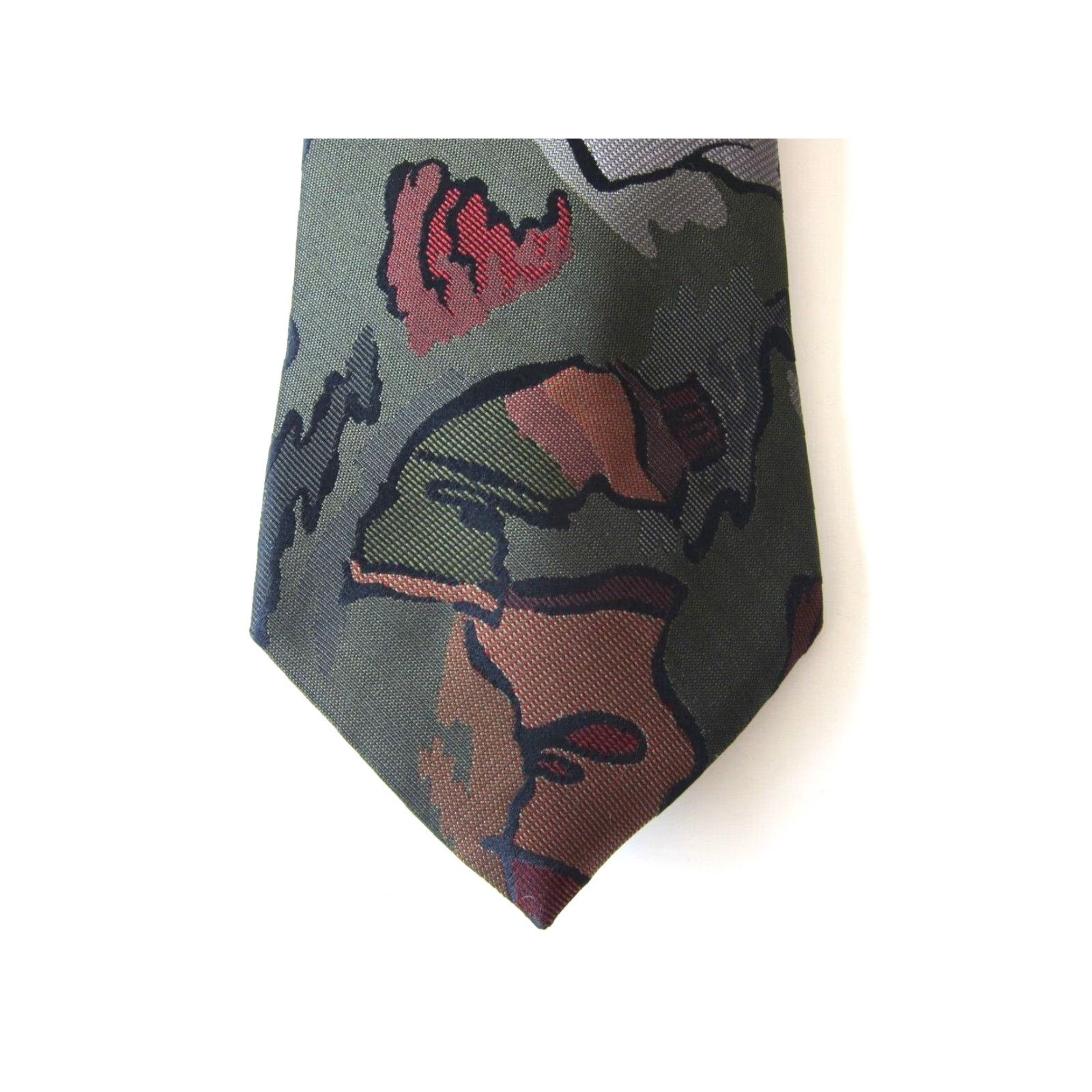 Vintage Vintage Stringbeans Green Tie Mens Silk Abstract Paint Made In USA Size ONE SIZE - 6 Thumbnail