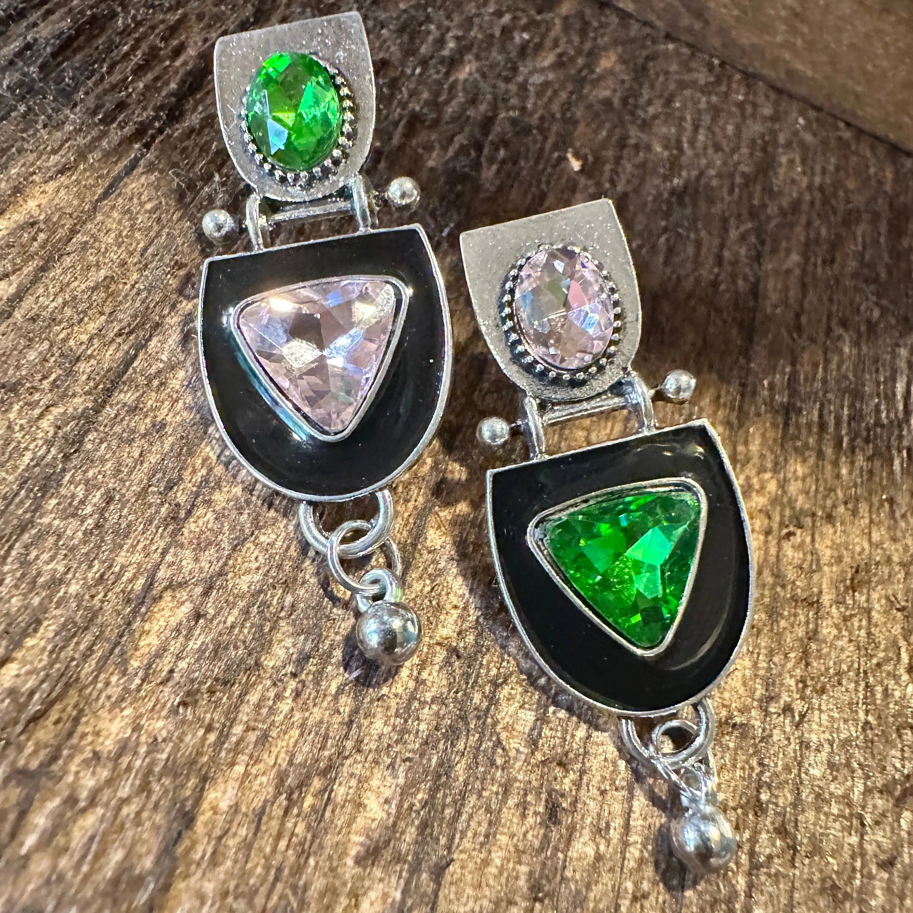 Other Boho Hippie Geometric Western Silver Drop Stud Earrings, Gre Size ONE SIZE - 3 Thumbnail