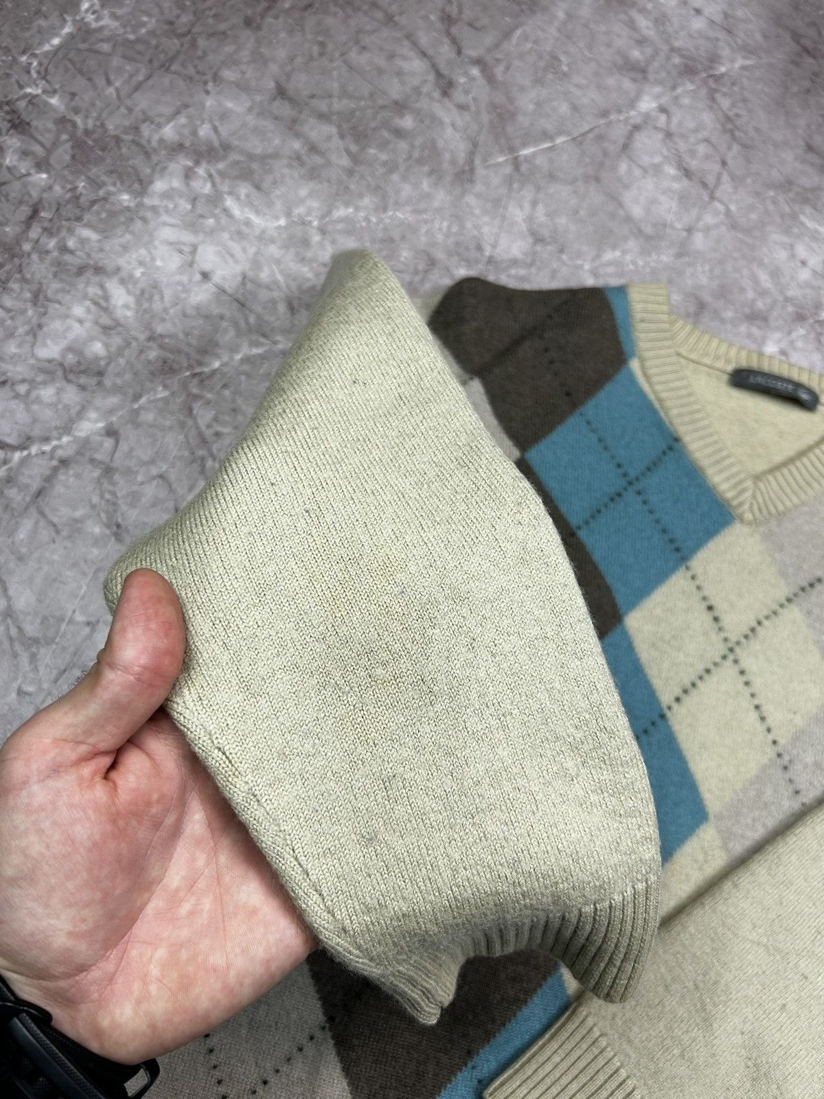 Lacoste × Vintage Vintage 90s Lacoste France wool Knit V neck Sweater Size US XL / EU 56 / 4 - 7 Thumbnail