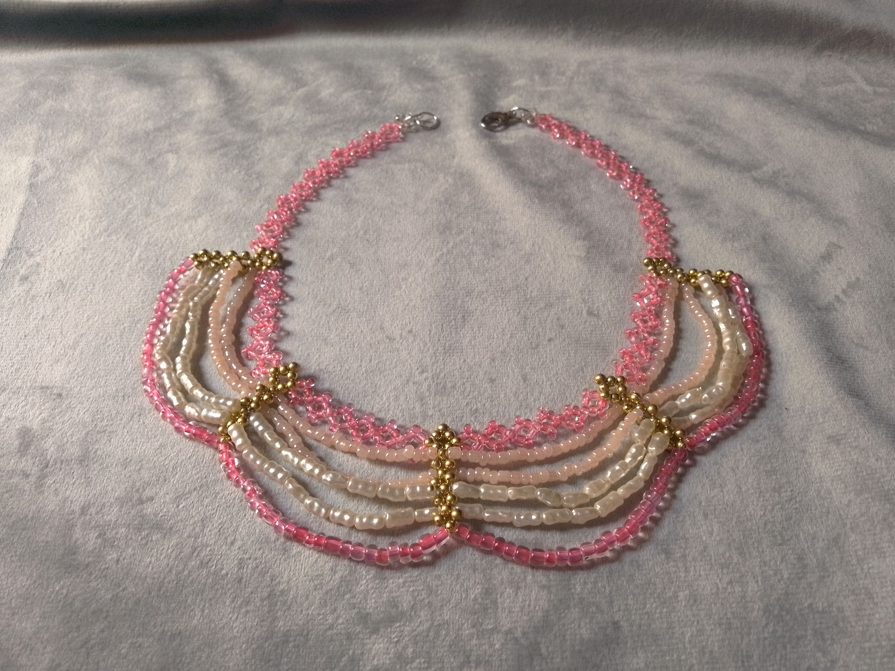 Handmade Necklace/Collar Pink Elegant Fresh Water Pearls Size ONE SIZE - 2 Thumbnail