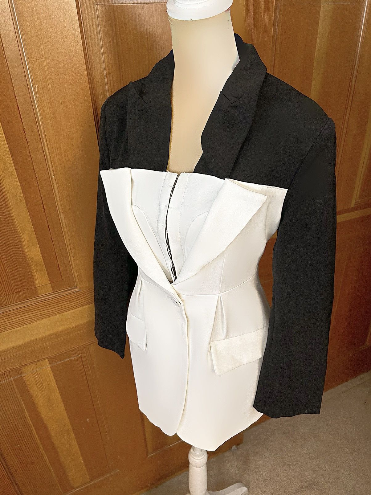 Designer × Other Nwt, Lavishly Paris Women’s Chic Colorblock Patchwork Blazer Size M / US 6-8 / IT 42-44 - 7 Thumbnail