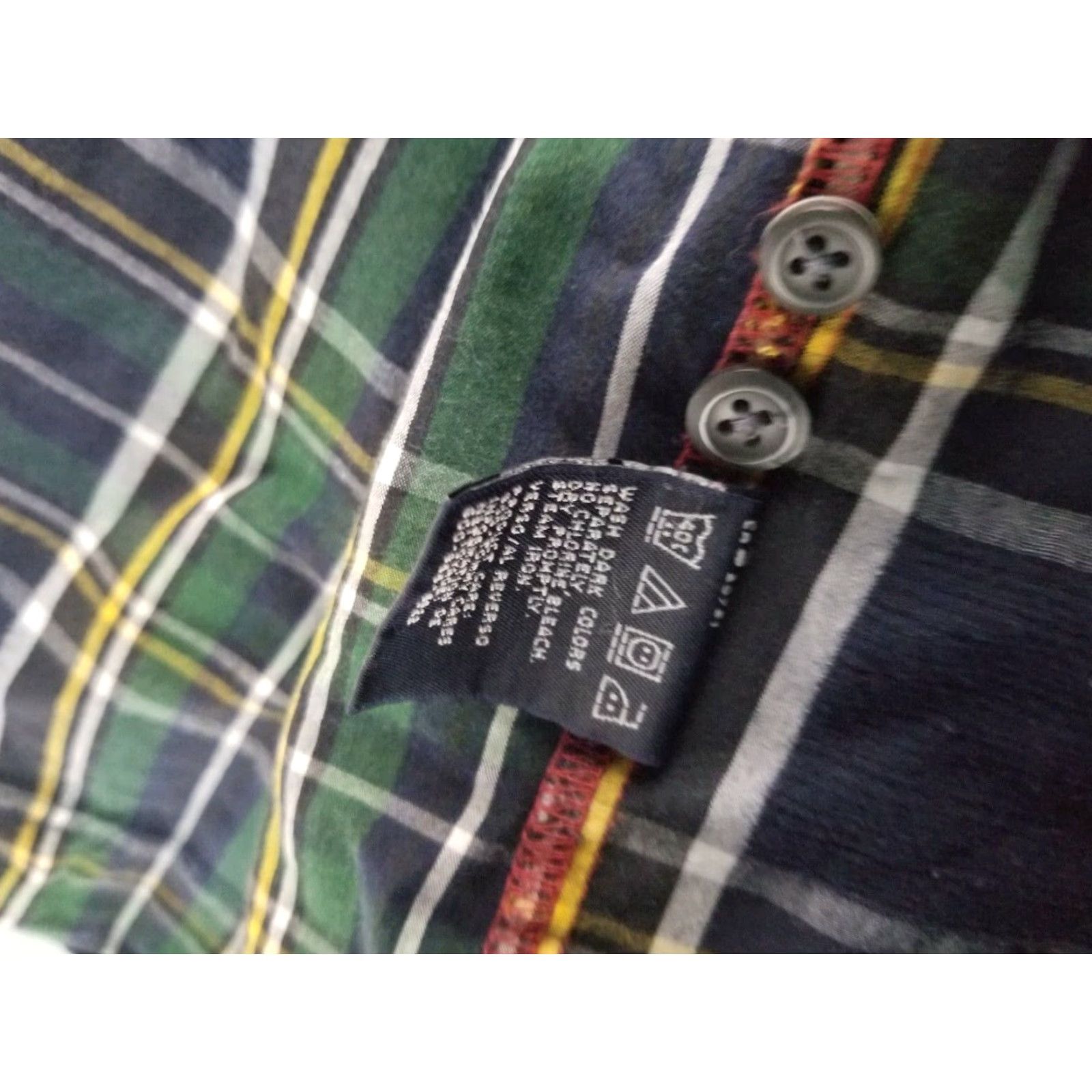 Tommy Hilfiger TOMMY HILFIGER Jeans SHIRT Mens L Long Sleeve Green Plaid Cut and Sew Vintage Size US L / EU 52-54 / 3 - 4 Thumbnail