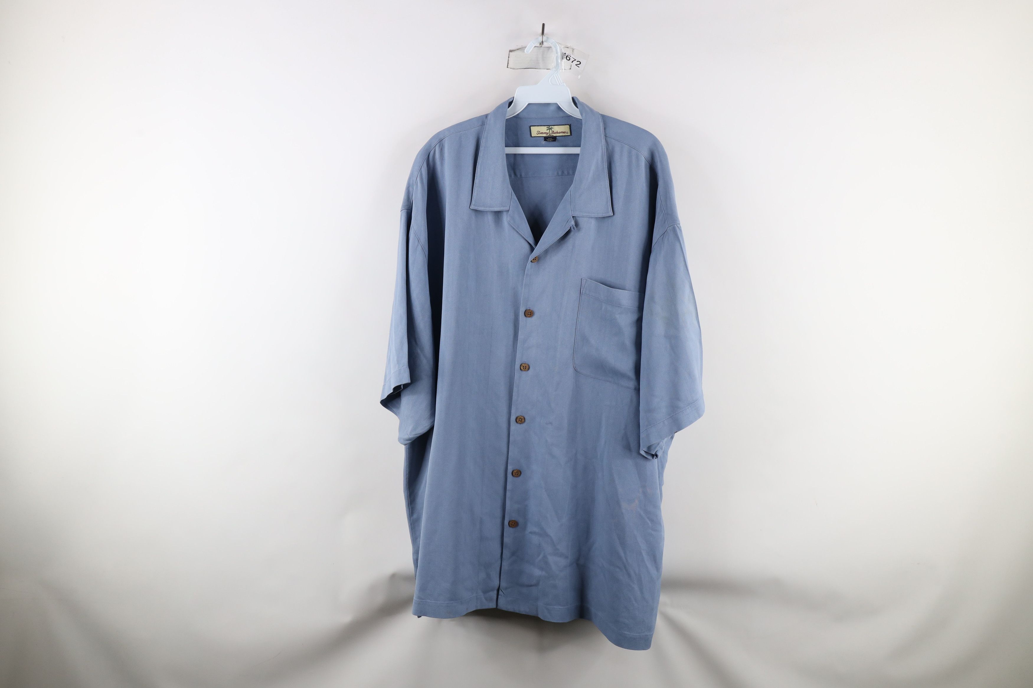 Tommy Bahama × Vintage Vintage 90s Tommy Bahama Herringbone Looped Collar Shirt Size US XXL / EU 58 / 5 - 1 Thumbnail
