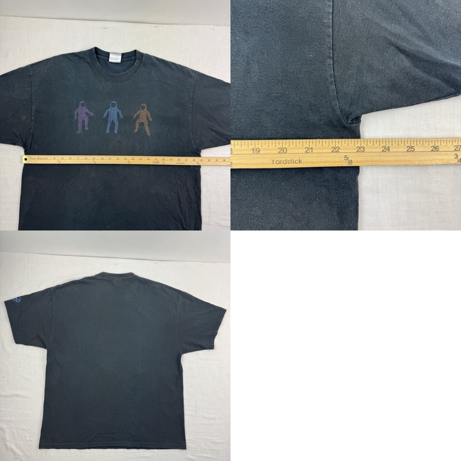 Port & Company VINTAGE Port & Company T-Shirt Mens XL Black Cotton Short Sleeve Crew Neck Abstract Figures Binary Code Y2K Computer 90s Technology USA Size US XL / EU 56 / 4 - 8 Thumbnail