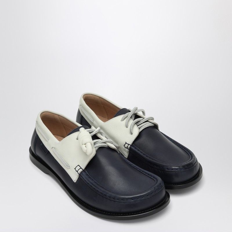 Loewe Campo Boat Shoe In Navy/White