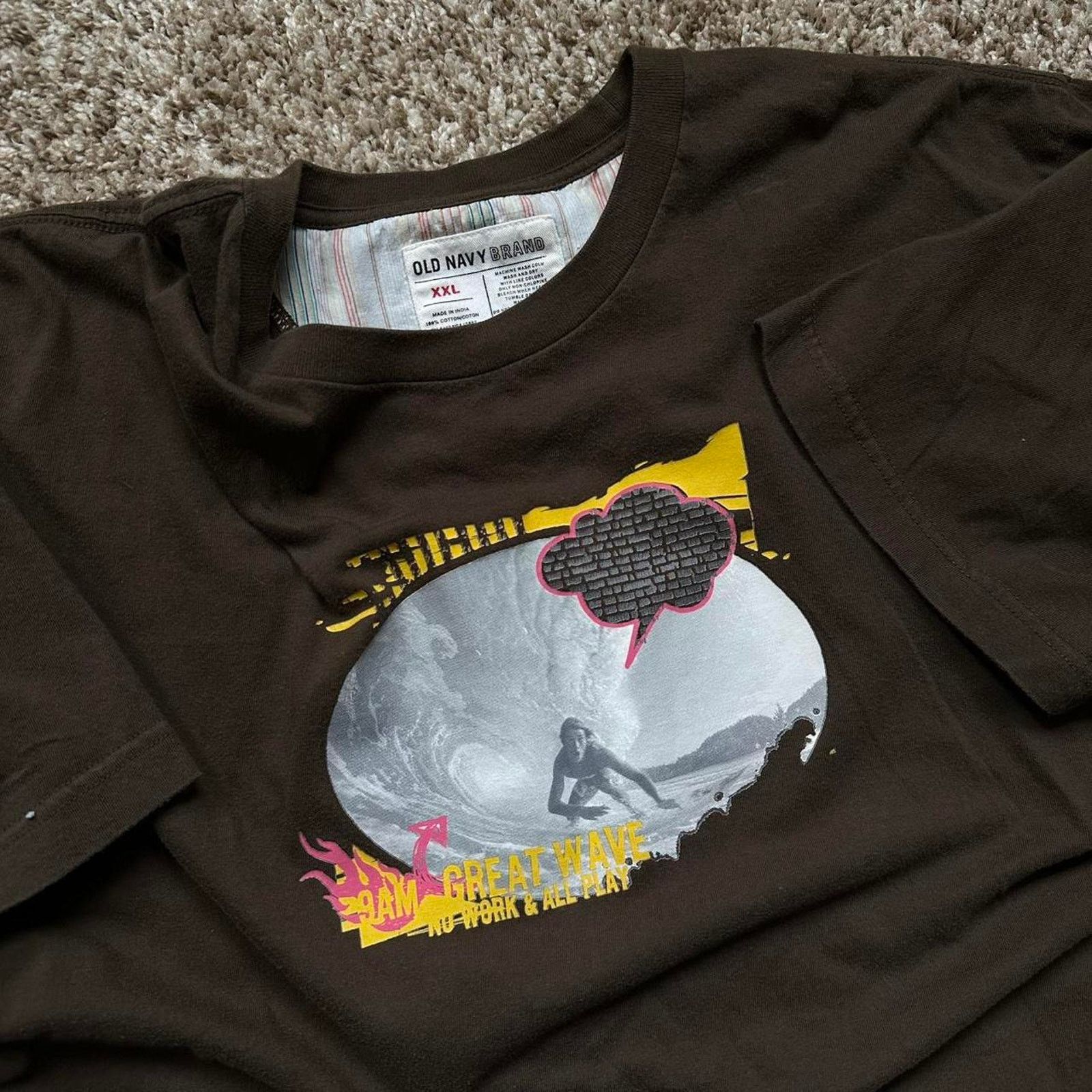 Old Navy × Vintage Rare Vintage 00s Y2K Old Navy Surf Skater Graphic Tee Shirt Size US XXL / EU 58 / 5 - 2 Thumbnail