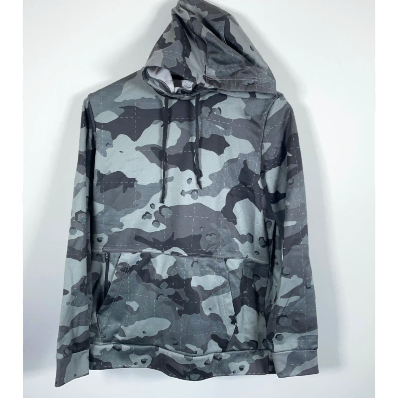 Nike Nike Camouflage Hoodie Men's Medium Gray Therma-Fit Pullover Sweatshirt Size US M / EU 48-50 / 2 - 2 Thumbnail