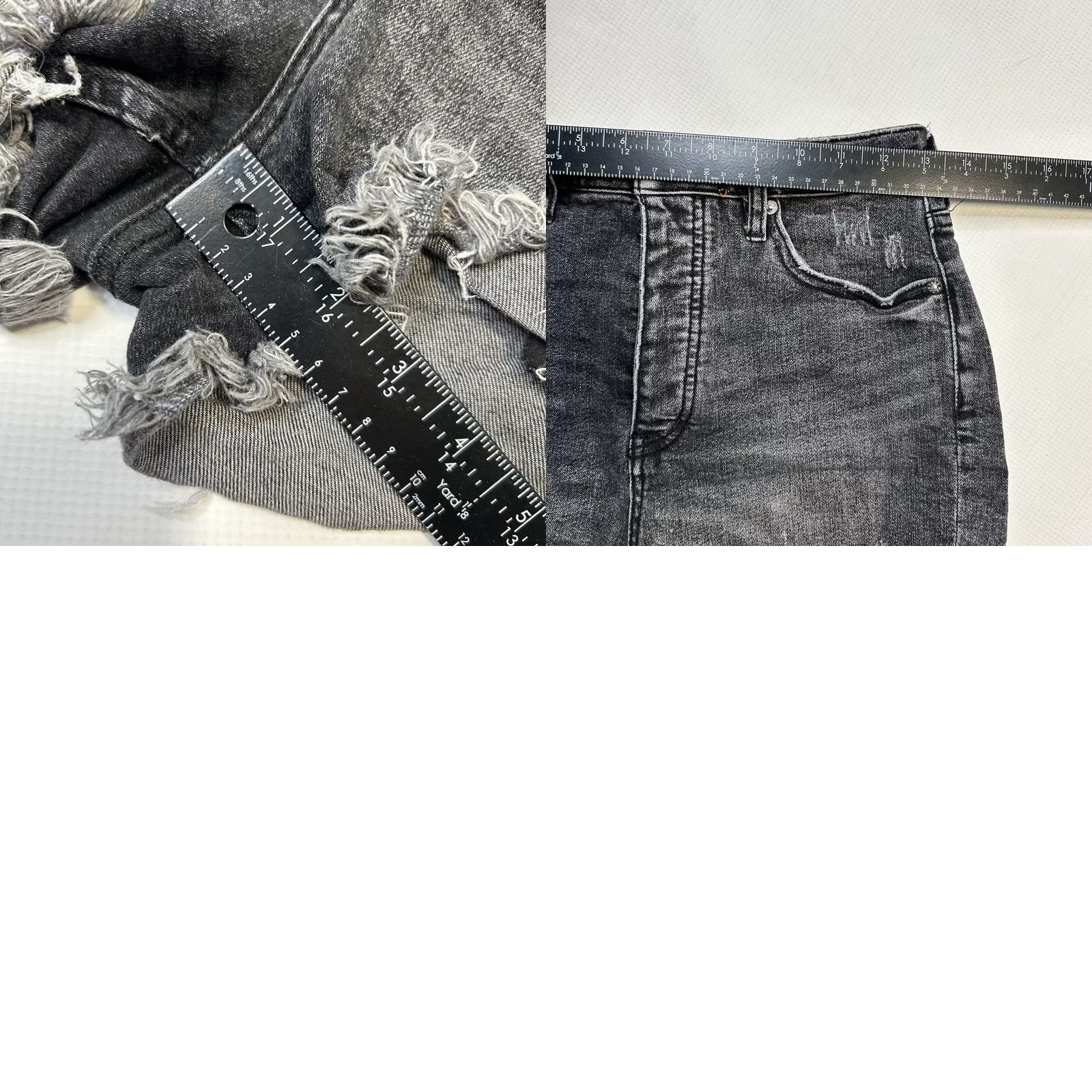 Vintage VINTAGE WE THE FREE Distressed High Rise Cut-Off Jean Shorts 28 Black Size 28" / US 6 / IT 42 - 8 Thumbnail