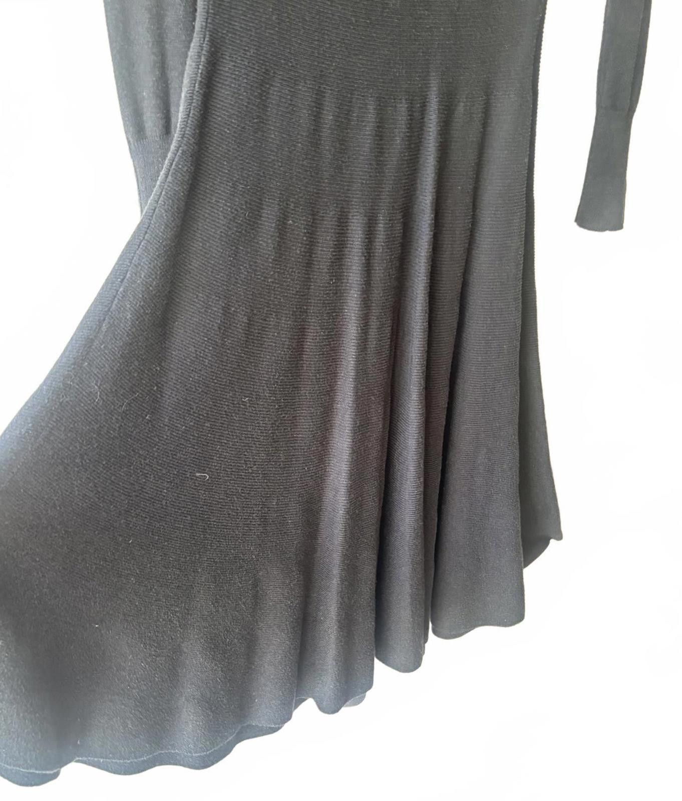Other Romeo & Juliet Couture Long Sleeve Black & Olive Knit Dress Size S / US 4 / IT 40 - 8 Thumbnail