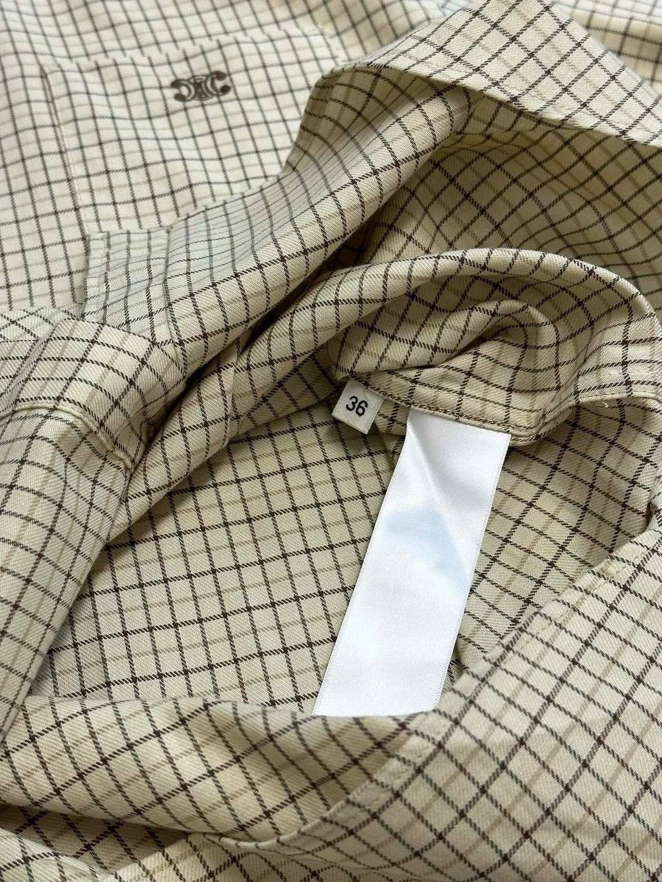Celine CELINE- LOOSE SHIRT IN CHECKED COTTON Size US S / EU 44-46 / 1 - 7 Thumbnail