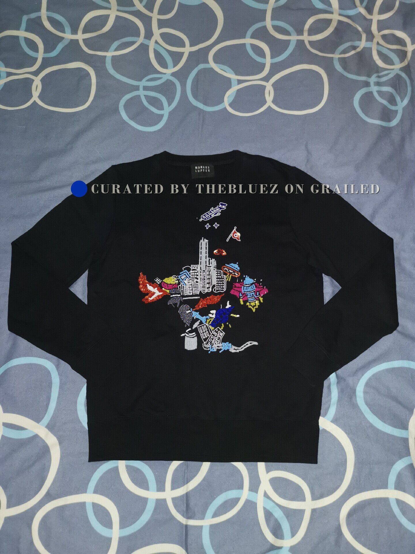 Markus Lupfer Markus Lupfer Sequin Bead Embroidered Fleece Sweater Size L / US 10 / IT 46 - 1 Thumbnail
