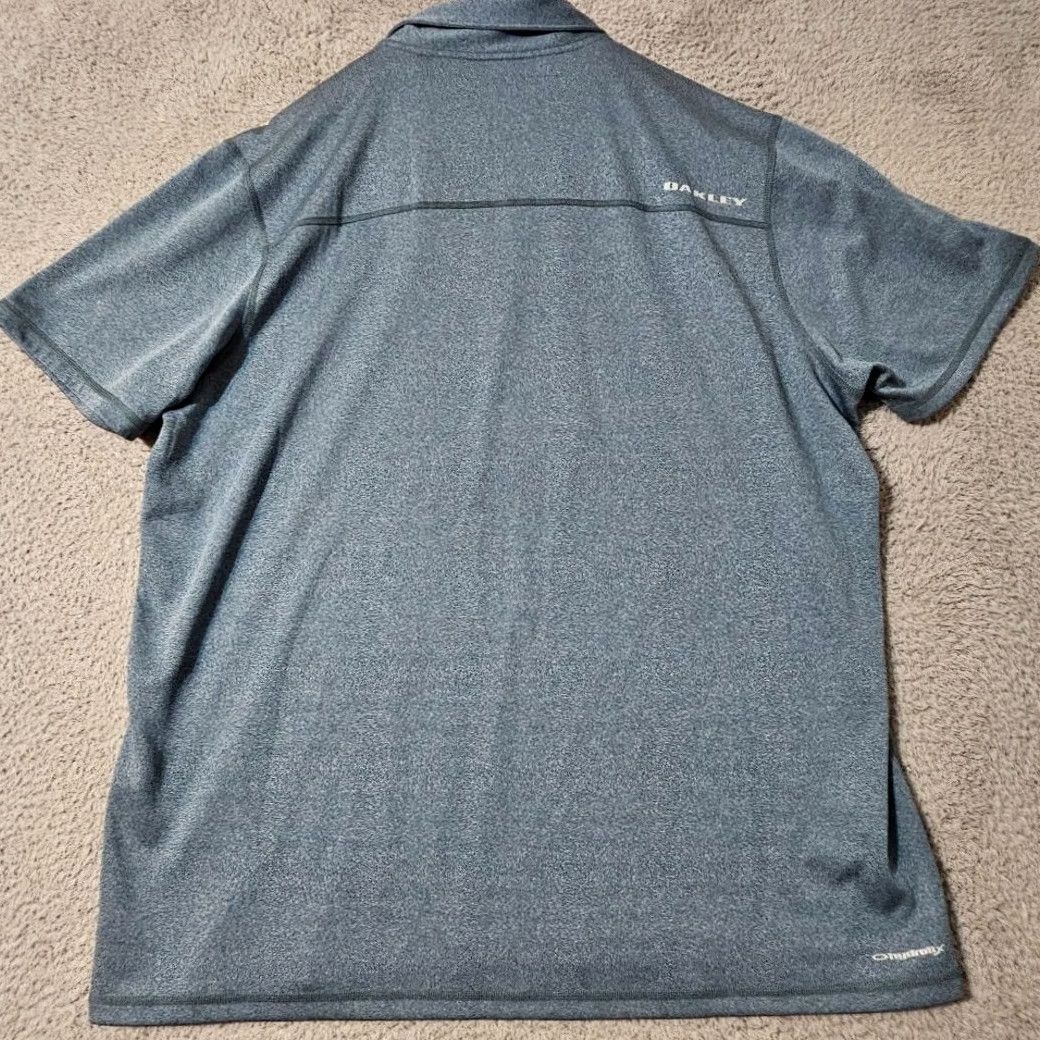 Oakley Oakley Shirt Mens 2XLT Blue Gray Striped Half Snap Button Polo Golf Reversible Size US XXL / EU 58 / 5 - 4 Thumbnail