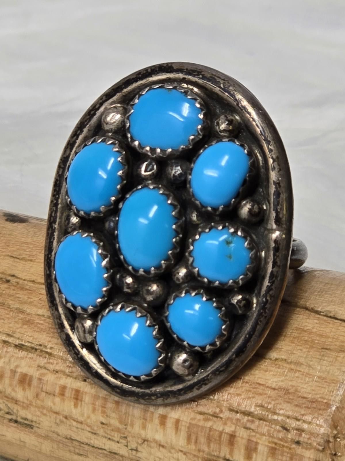 Other O Paquin OP 925 Silver Royston Turquoise Cluster Ring Size 6 Size ONE SIZE - 1 Thumbnail