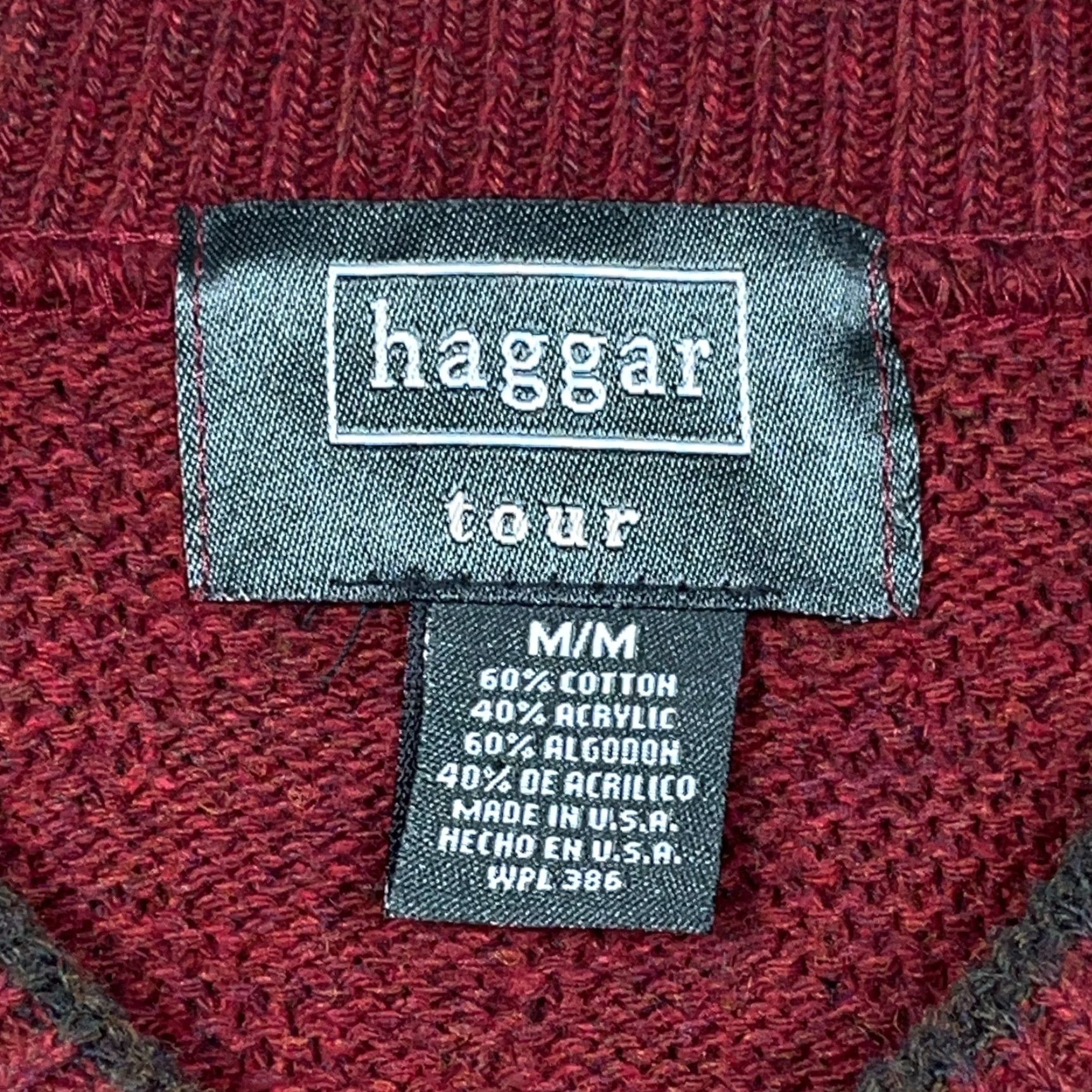 Haggar VINTAGE Haggar Sweater Men M Red Embroidered Logo Golf V-Neck Heavyweight Pullover 90s Classic Knit Apparel Size US M / EU 48-50 / 2 - 6 Thumbnail