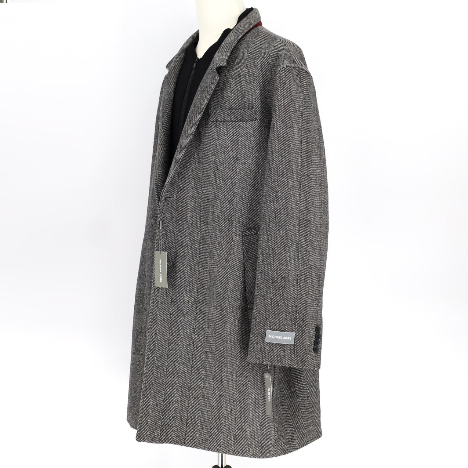 Michael Kors Michael Kors Men's Herringbone Pike Classic-Fit Overcoat 50R Size US XXL / EU 58 / 5 - 7 Thumbnail