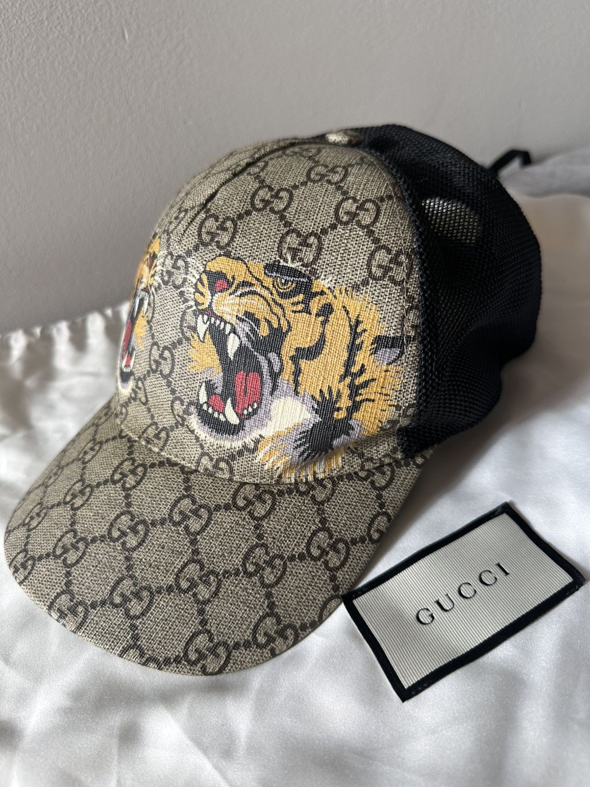 Gucci Gucci GG Supreme Mesh Tiger Baseball Cap | Rare Discontinued Size ONE SIZE - 12 Thumbnail
