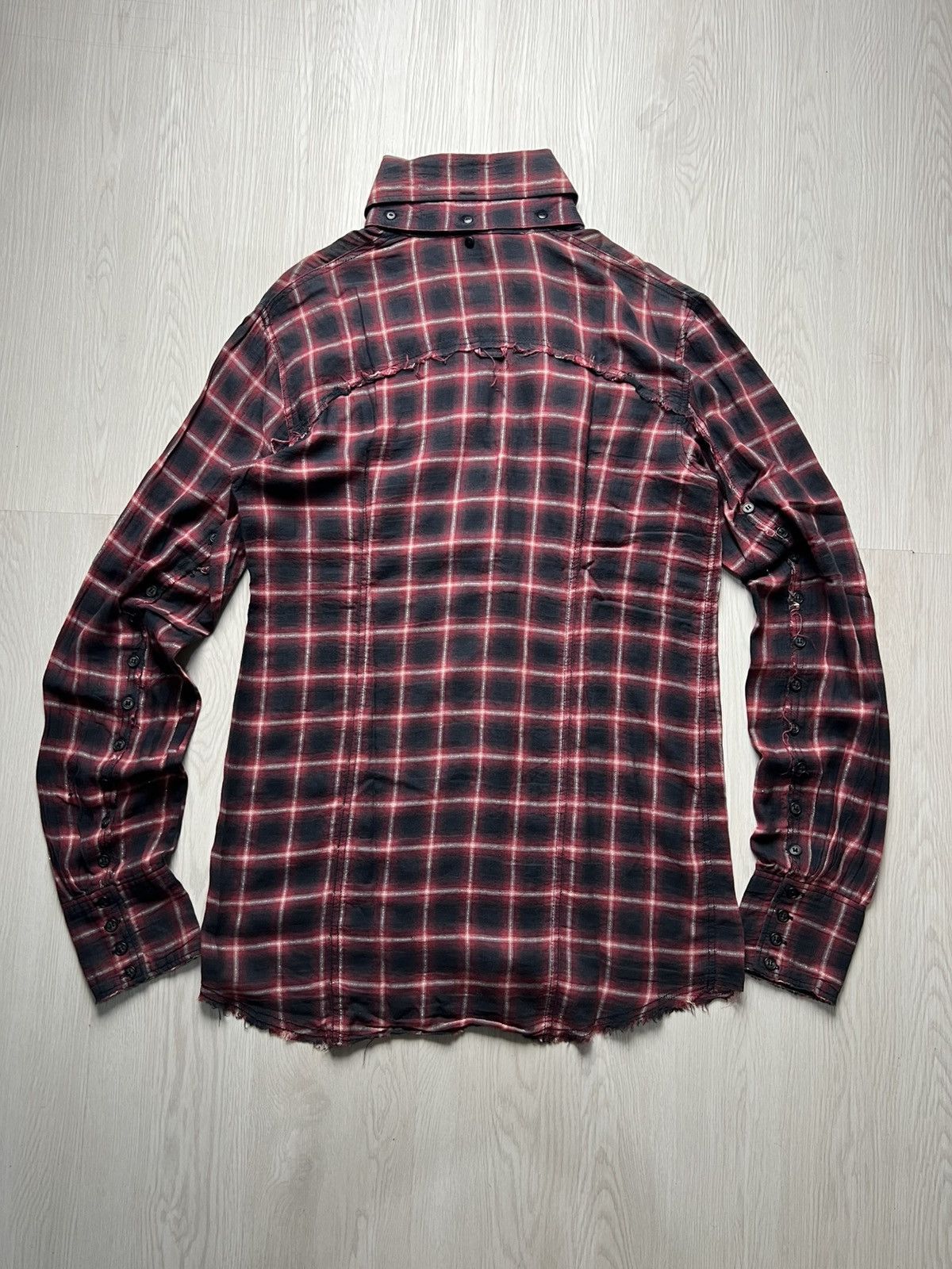 Le Grande Bleu (L.G.B.) L.G.B 48 Buttons & 2 Zip Distressed Shirt Detachable Collar Size US S / EU 44-46 / 1 - 4 Thumbnail