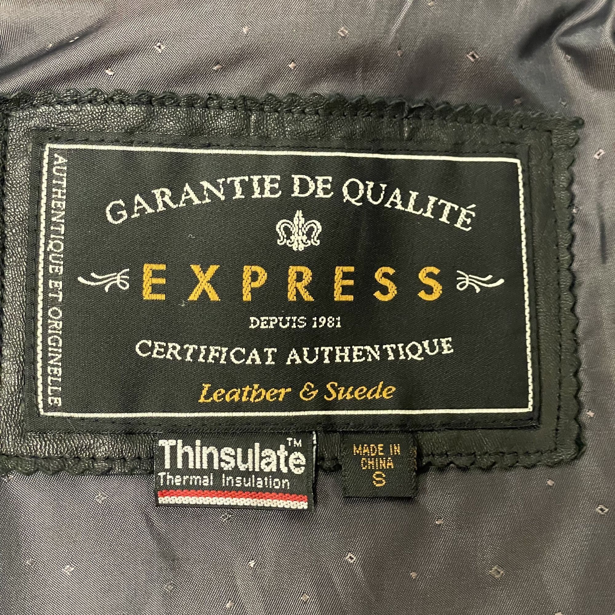Express Vtg Express Black GLOVE Leather Btn Coat Thinsulate Jacket Size S / US 4 / IT 40 - 5 Thumbnail