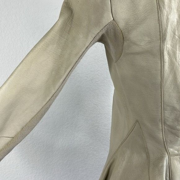 Rick Owens Rick Owens Leather Knit Ribbed Panel High Neck Champagne Lea Size M / US 6-8 / IT 42-44 - 7 Thumbnail