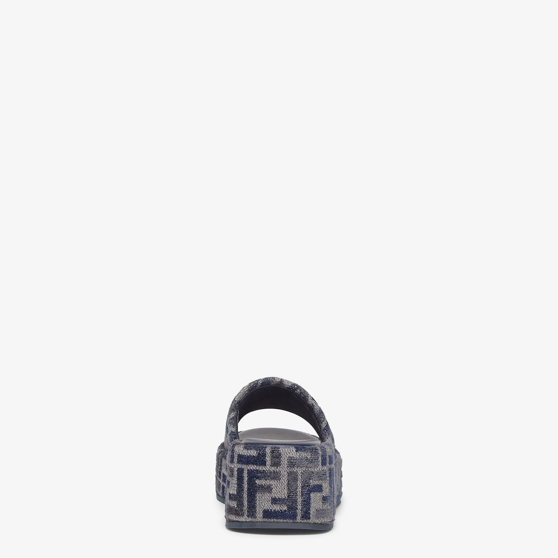 Fendi o1B3y1r0426 Sunshine Flatform Slides in Blue Size US 11 / IT 41 - 3 Thumbnail