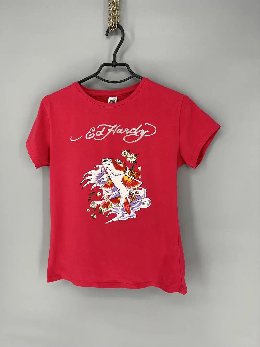 Christian Audigier Vintage Ed Hardy Women’s Rhinestones T-Shirt Size XL / US 12-14 / IT 48-50 - 3 Thumbnail