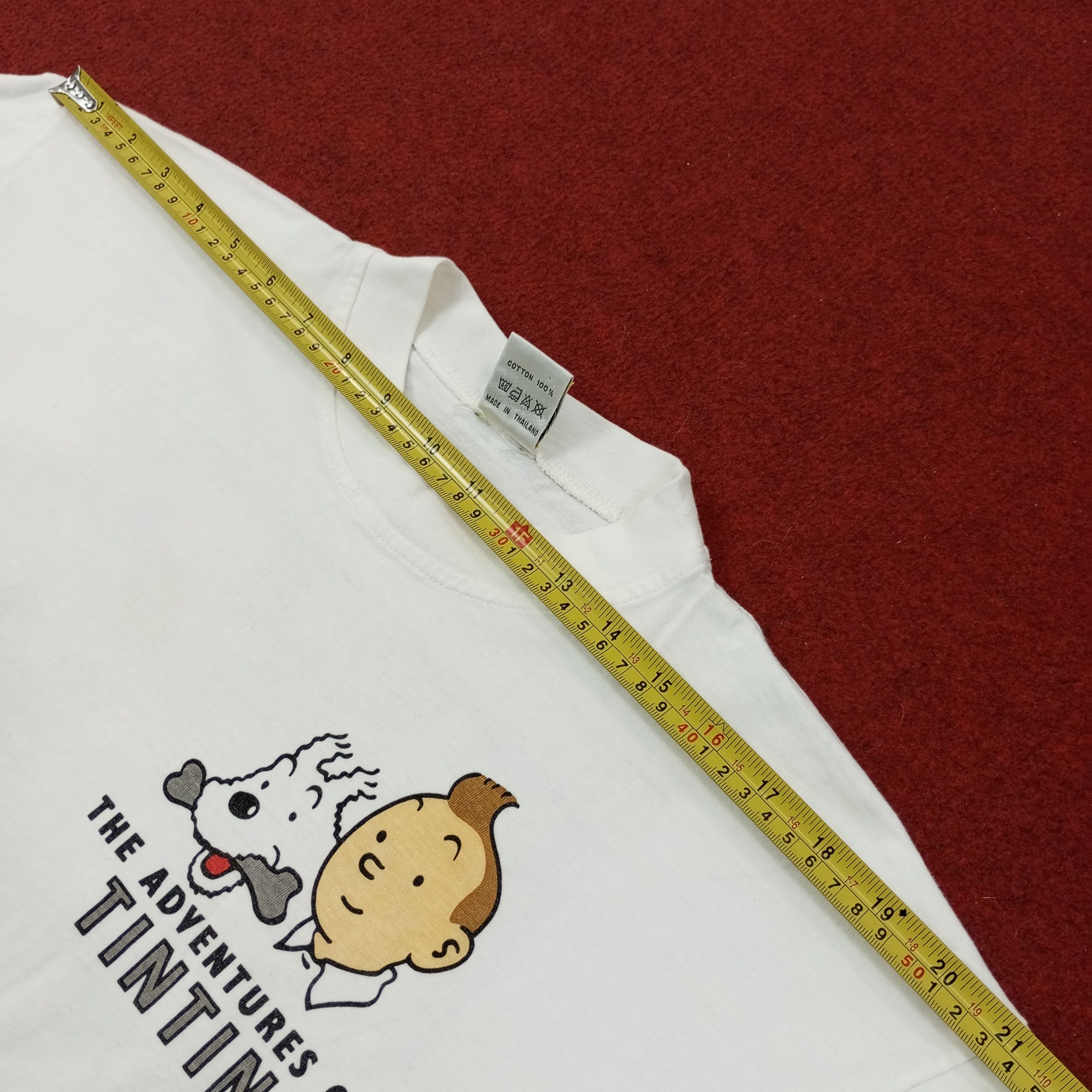 Vintage The Adventures Of Tintin Cartoon Tshirt c239n48 Size US L / EU 52-54 / 3 - 12 Thumbnail